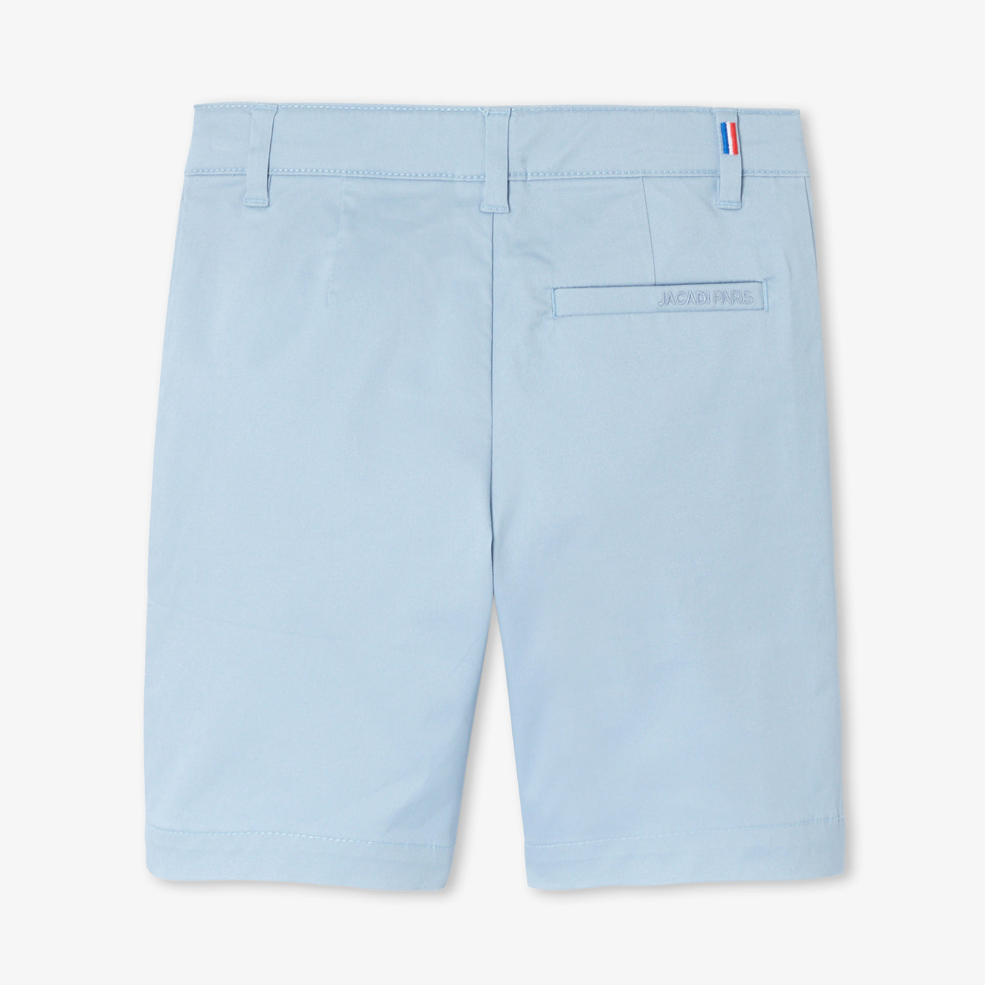 Boys' twill cotton Bermuda shorts - bleu toile