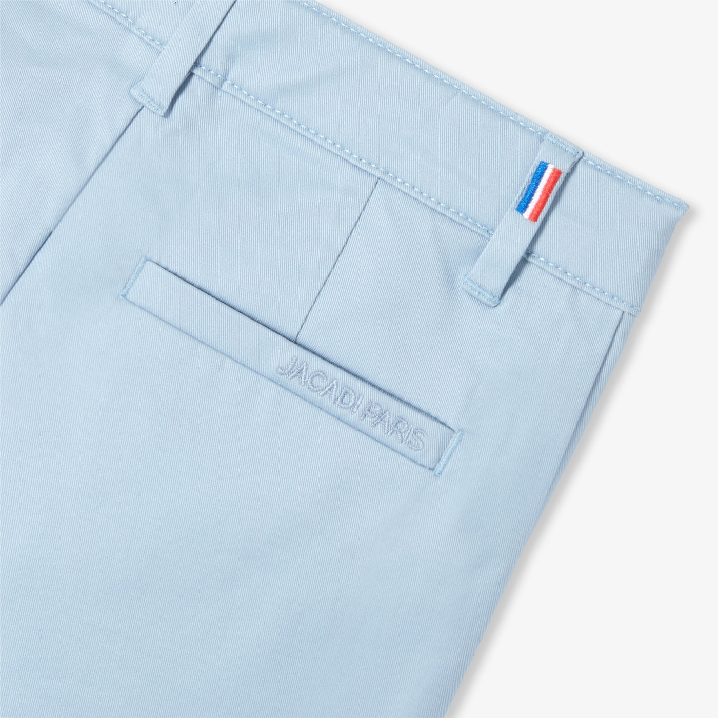 Boys' twill cotton Bermuda shorts - bleu toile