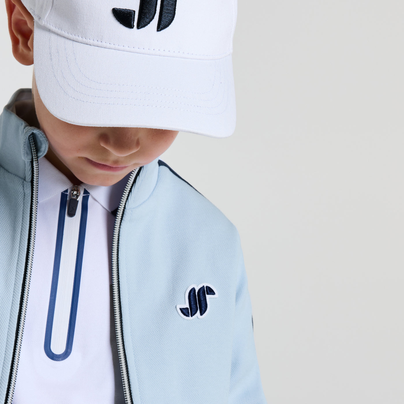 Boys' double-sided piqué zip-up sweatshirt - bleu clair jacadi