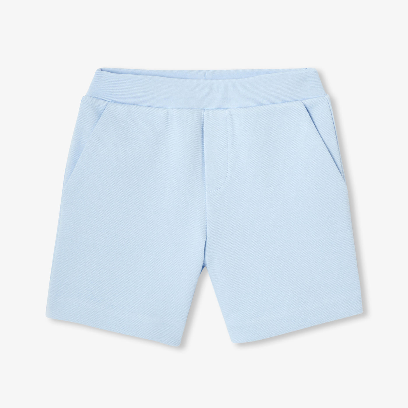Boys' double-sided piqué fleece shorts - bleu clair jacadi