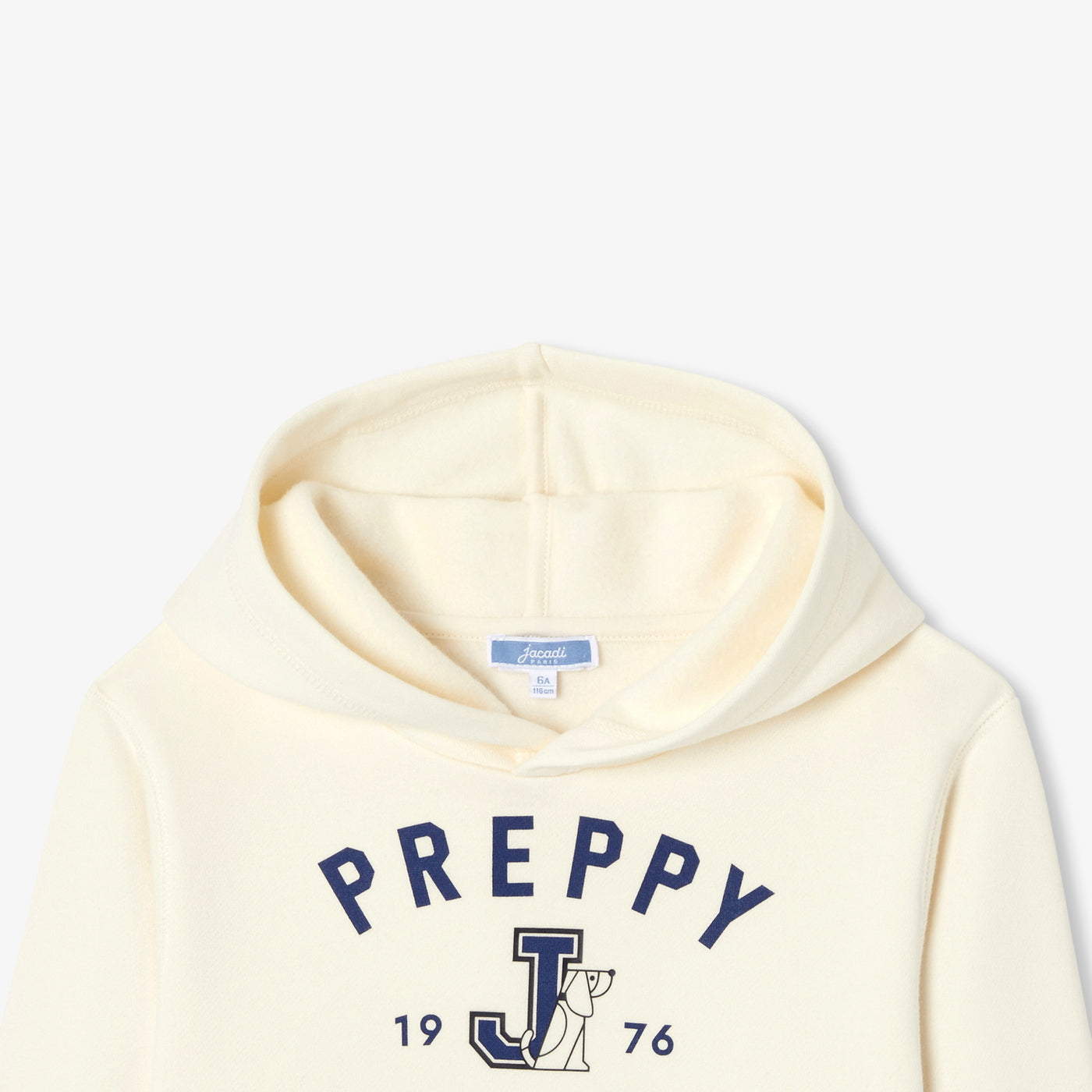 Children's fleece hoodie - beige ficelle