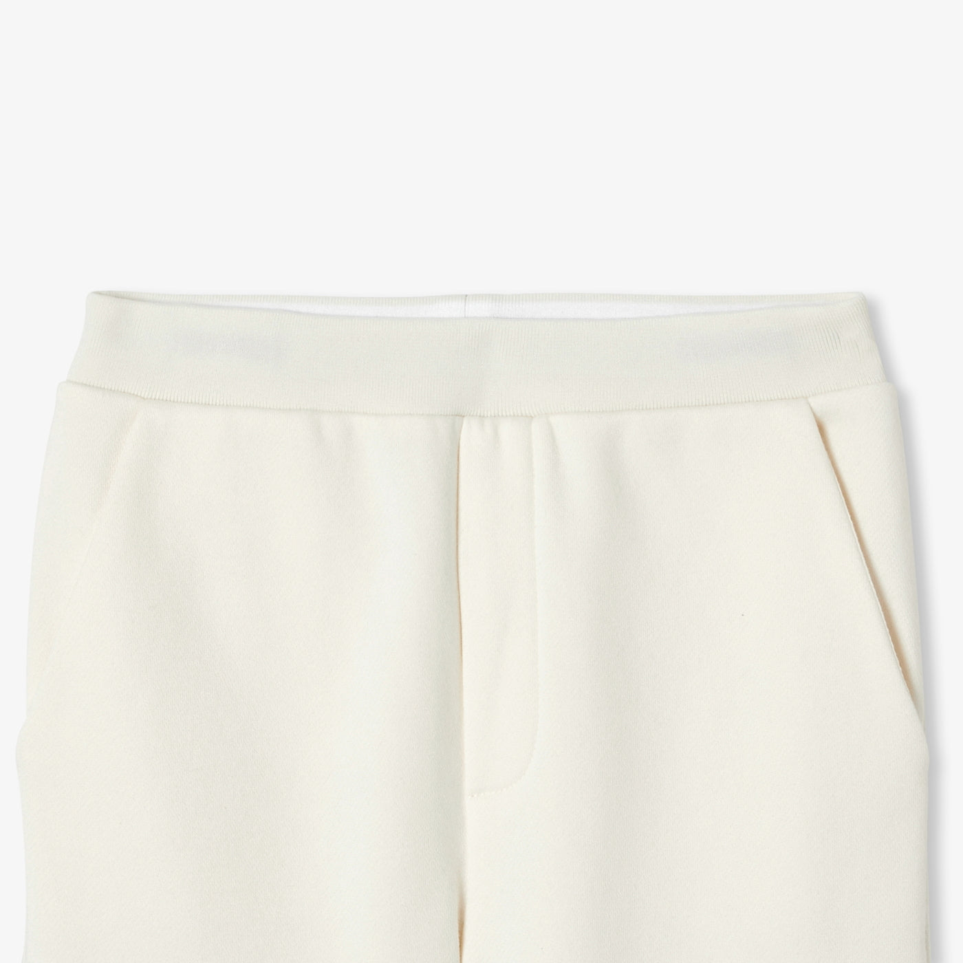 Children's fleece jogging pants - beige ficelle