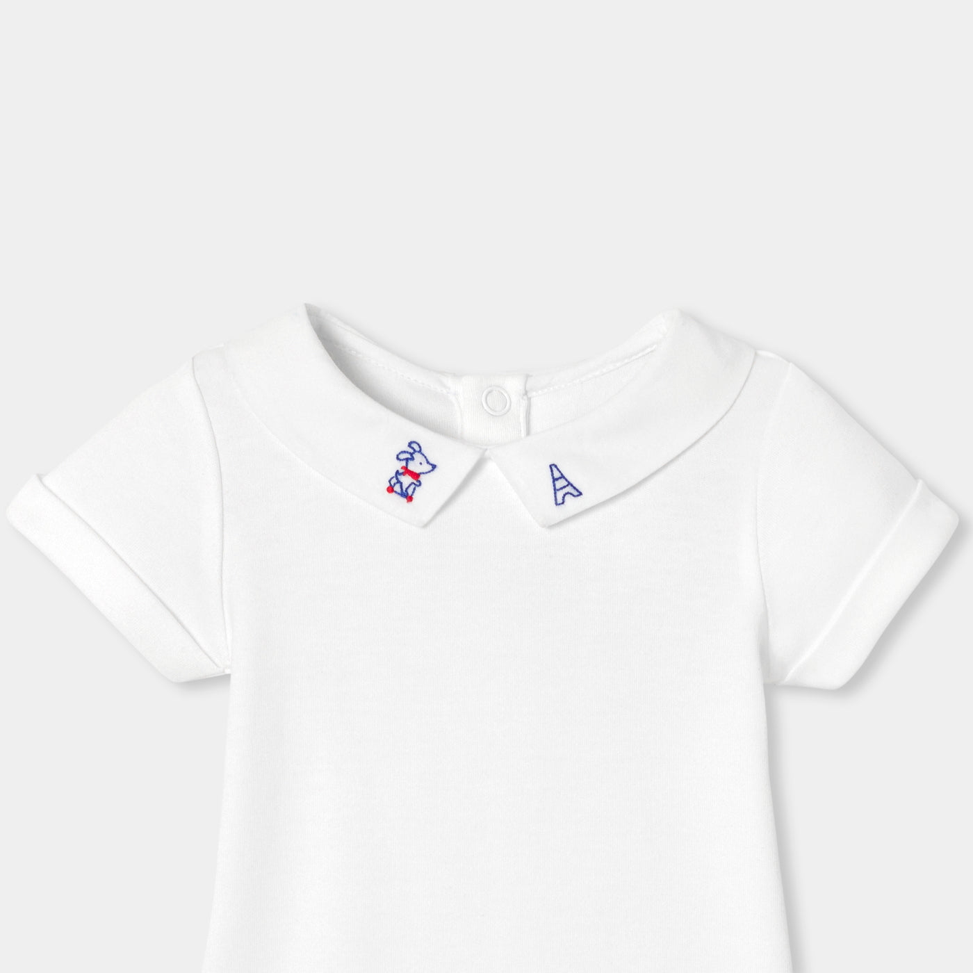 Baby boy short-sleeved cotton bodysuit - blanc jacadi