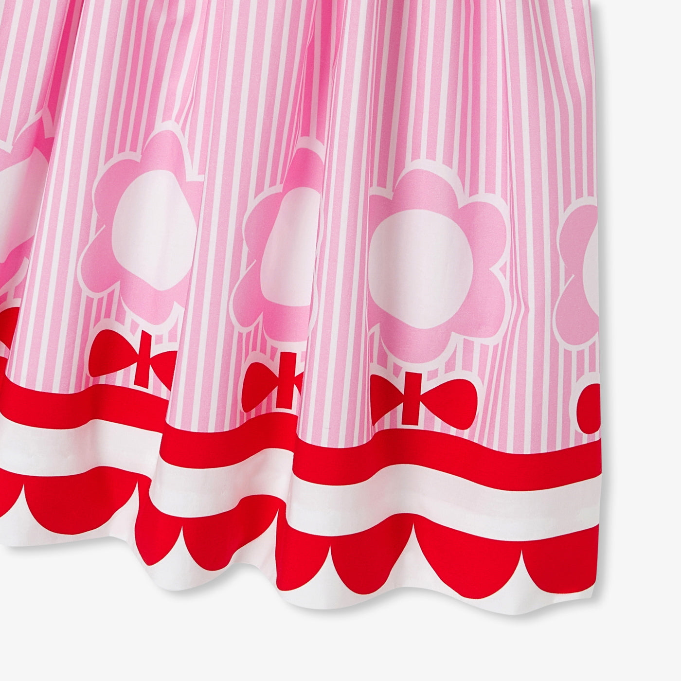 Girl striped poplin dress - rose/multico