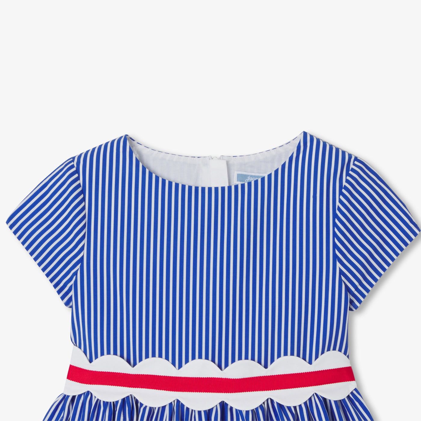 Girl striped poplin dress - bleu/multico