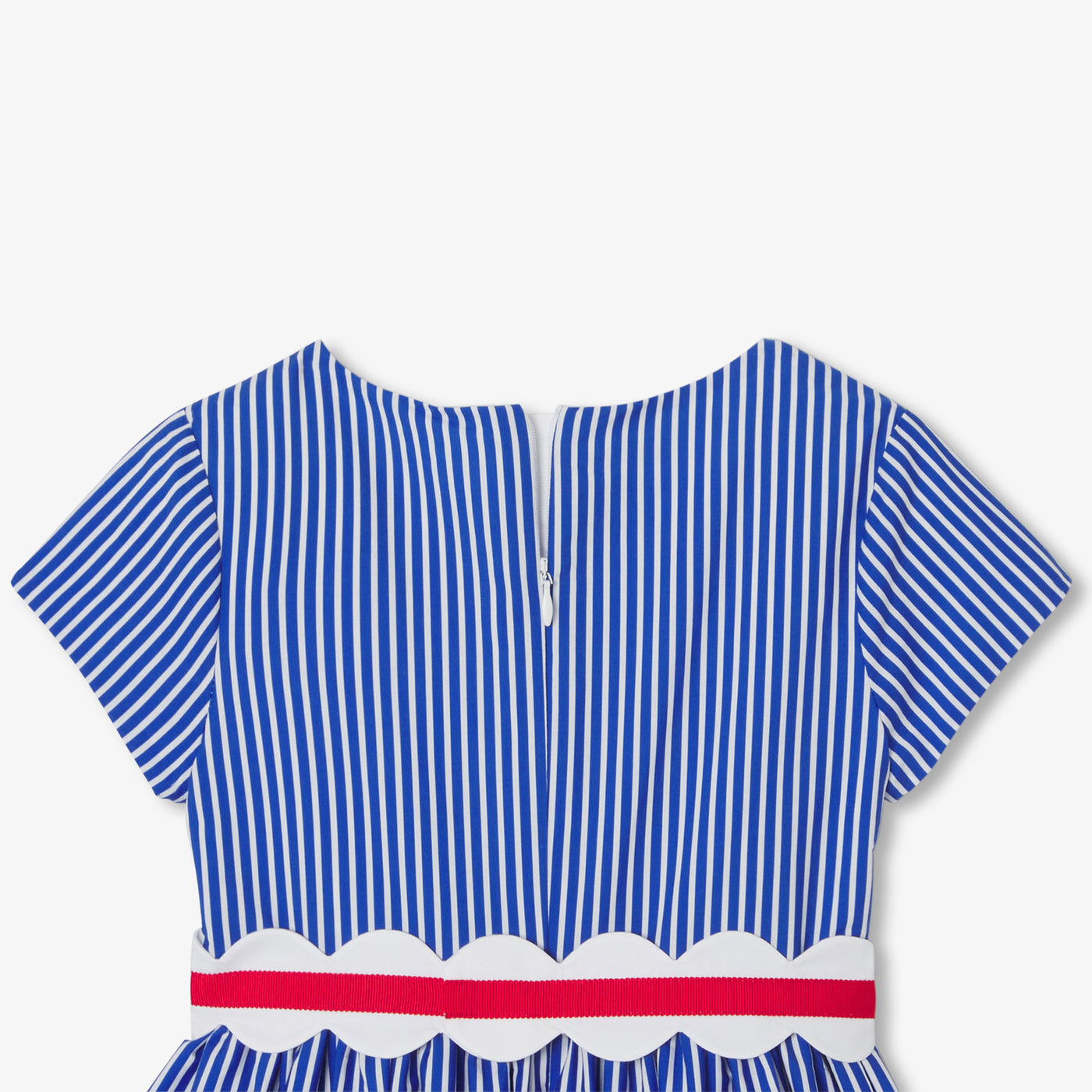 Girl striped poplin dress - bleu/multico