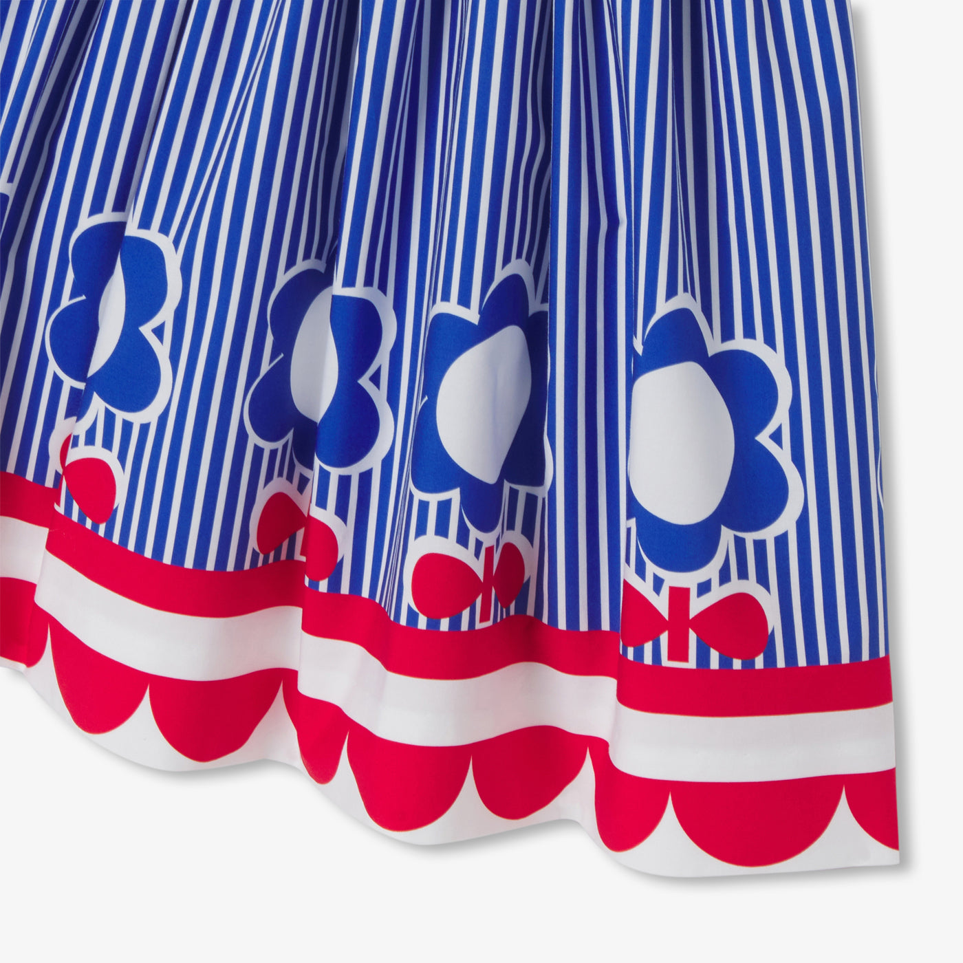 Girl striped poplin dress - bleu/multico