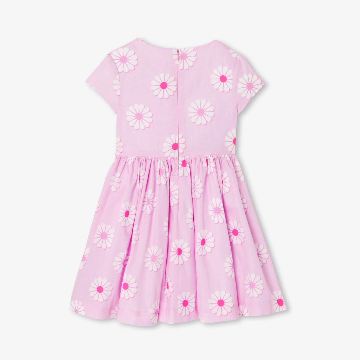 Girl poplin dress - rose/multico
