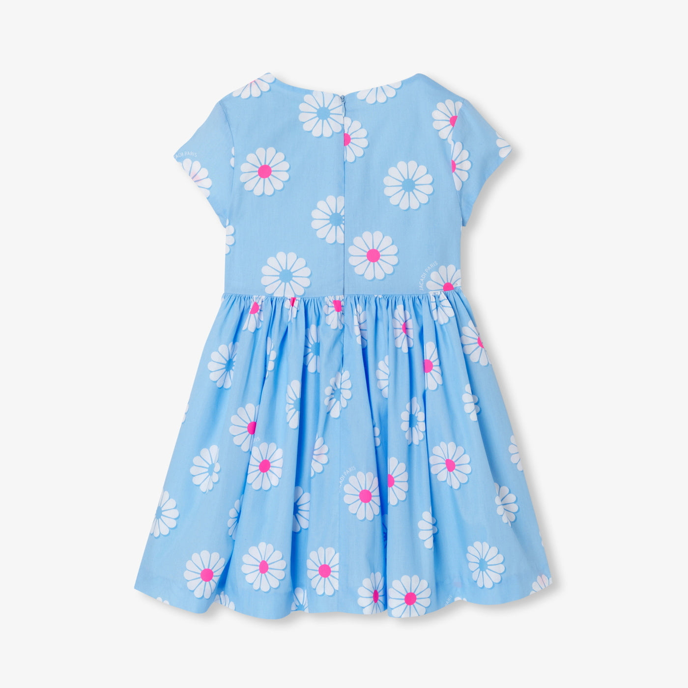 Girl poplin dress - bleu/multico