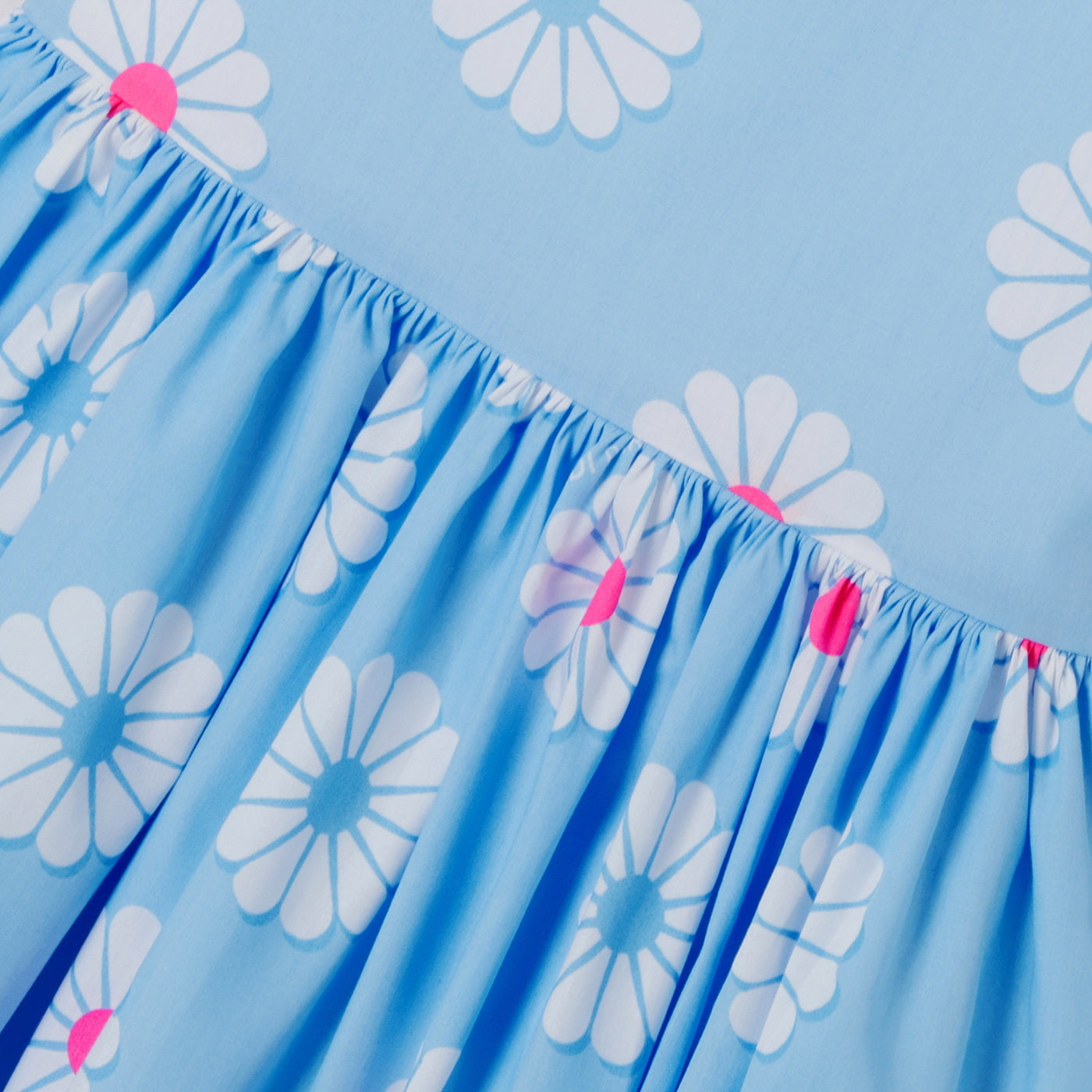 Girl poplin dress - bleu/multico