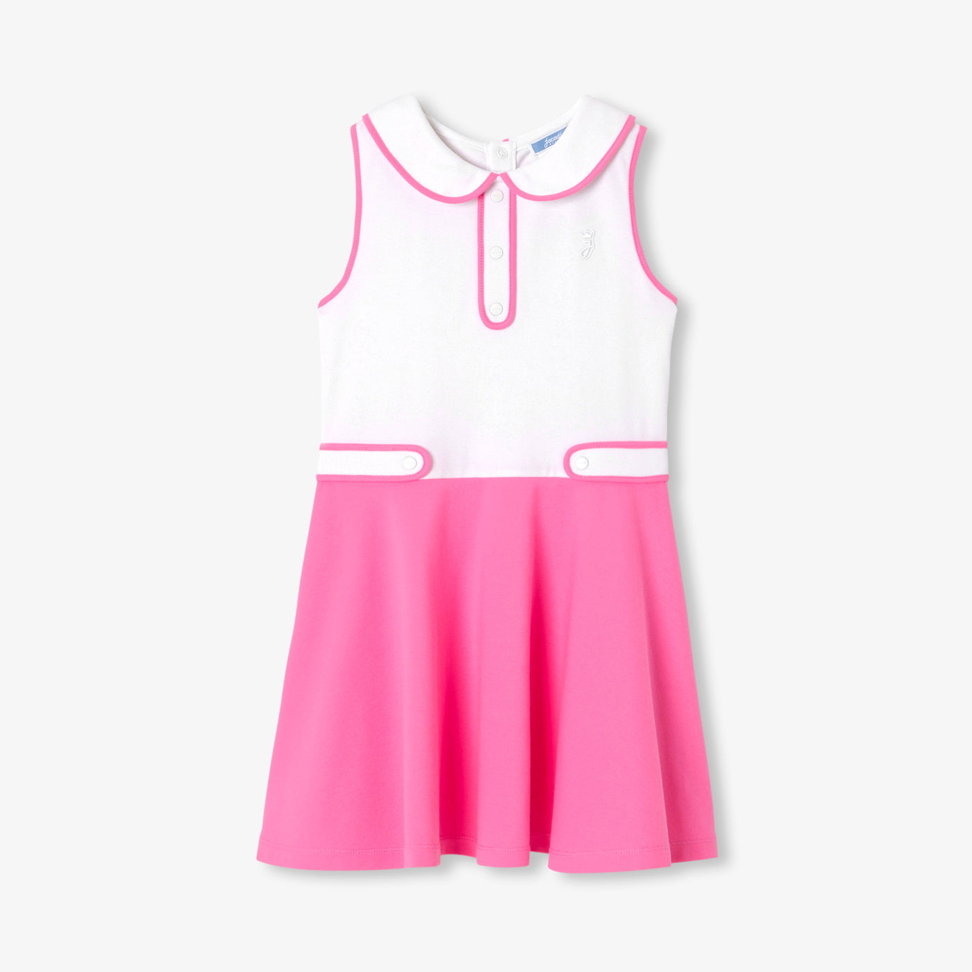 Girl tennis-style dress - blanc/rose
