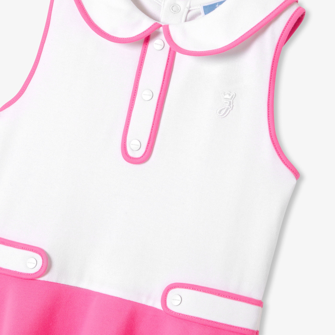 Girl tennis-style dress - blanc/rose