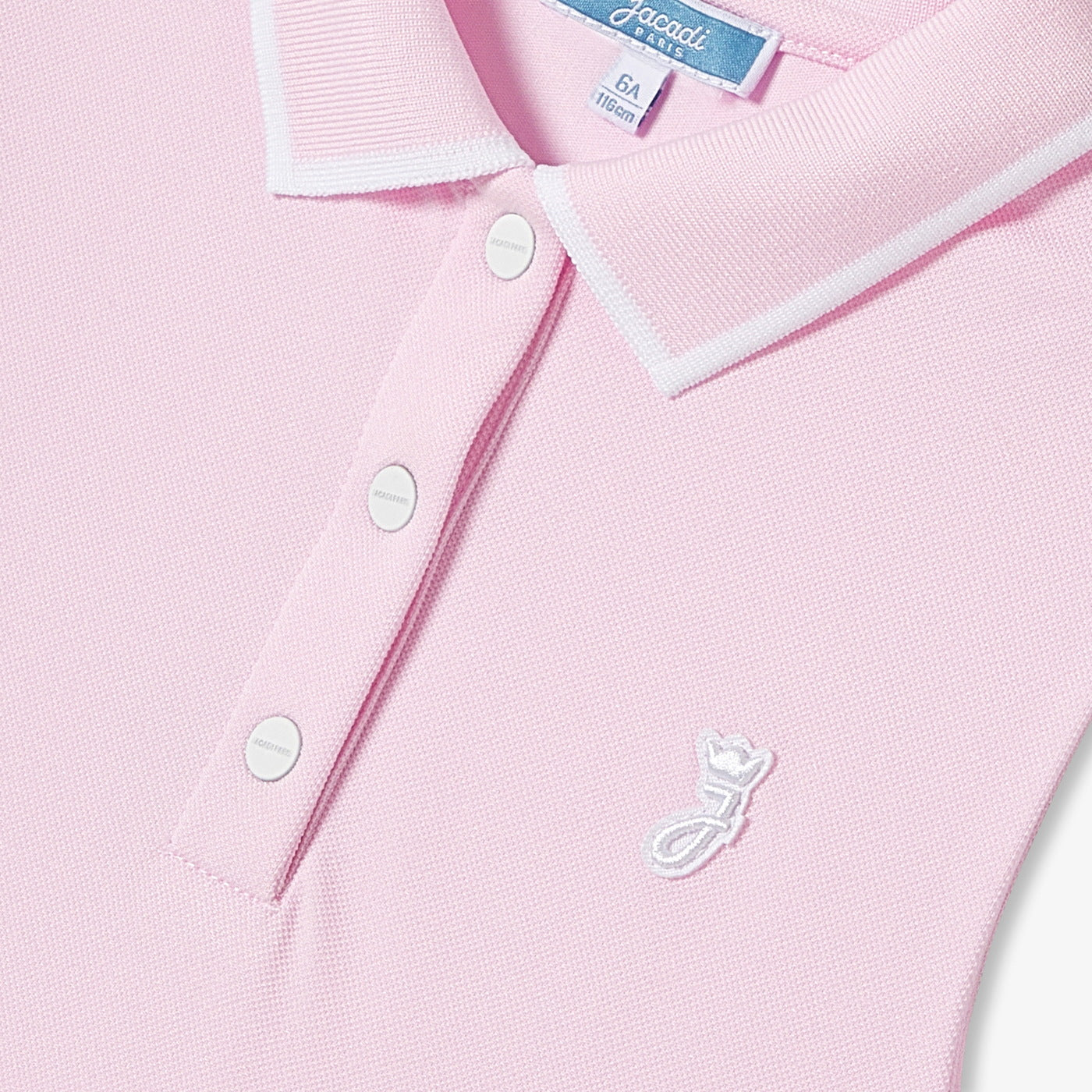 Girl tennis-style dress - rose poudre jacadi