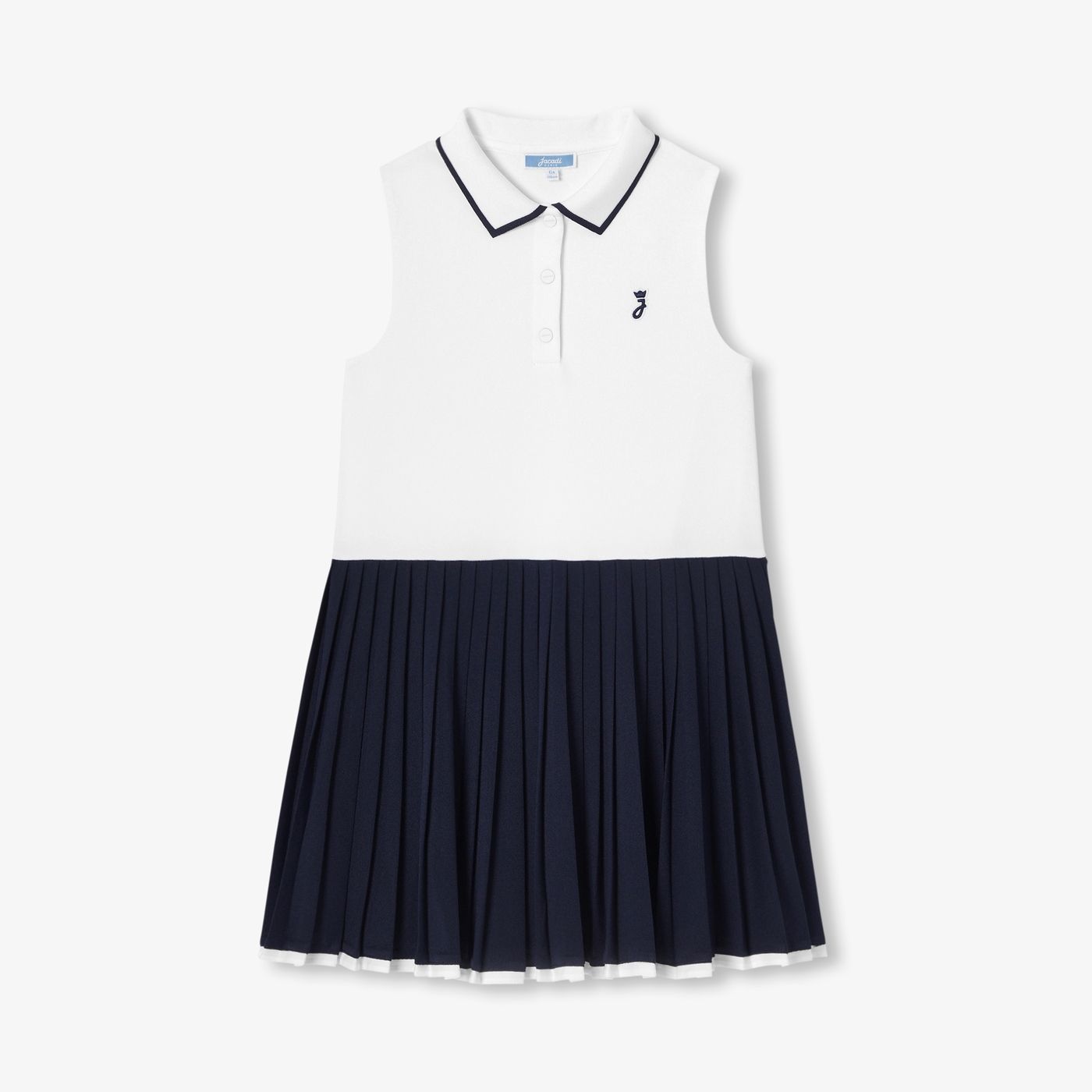 Girl tennis-style dress - blanc/marine