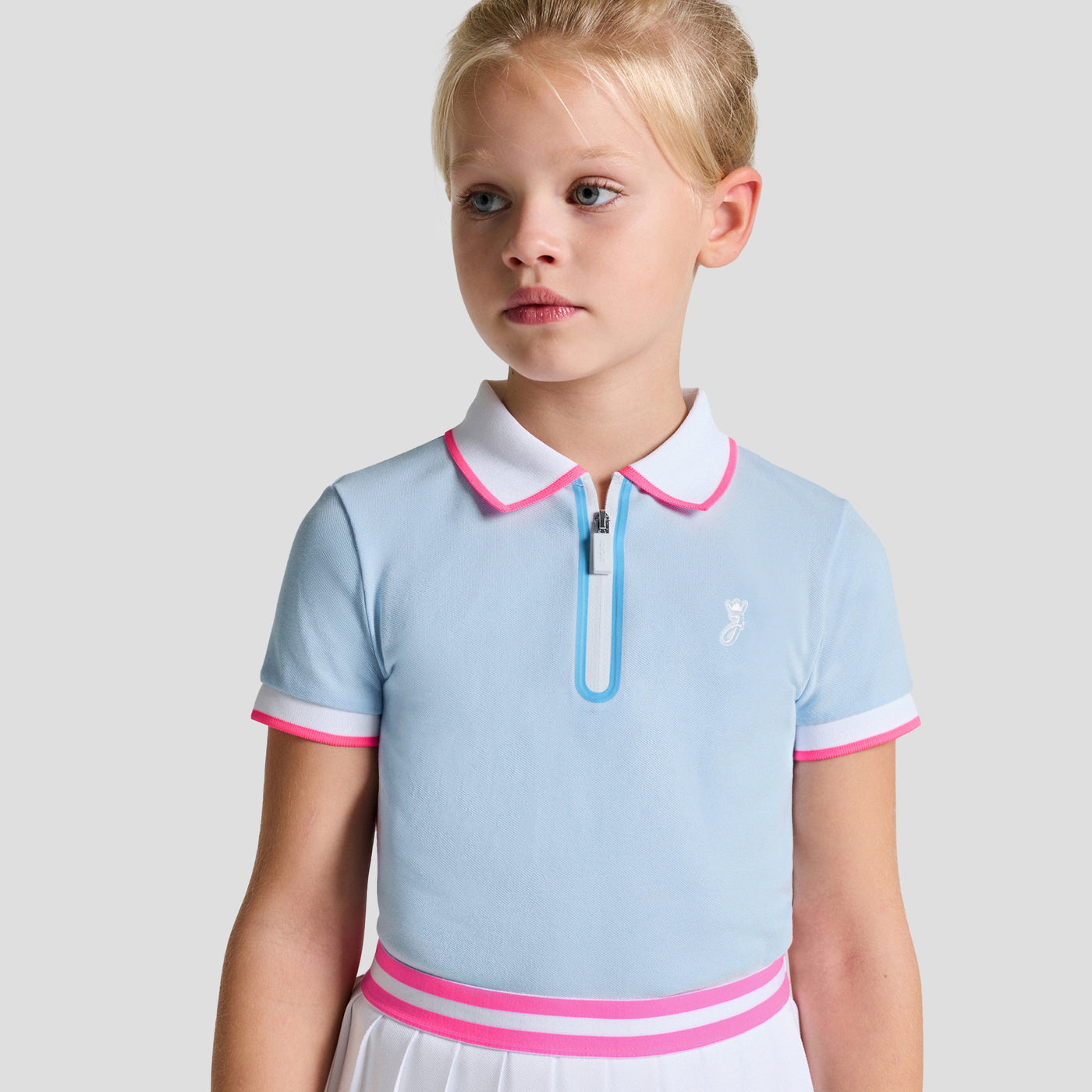 Girl short-sleeved polo shirt - nuage