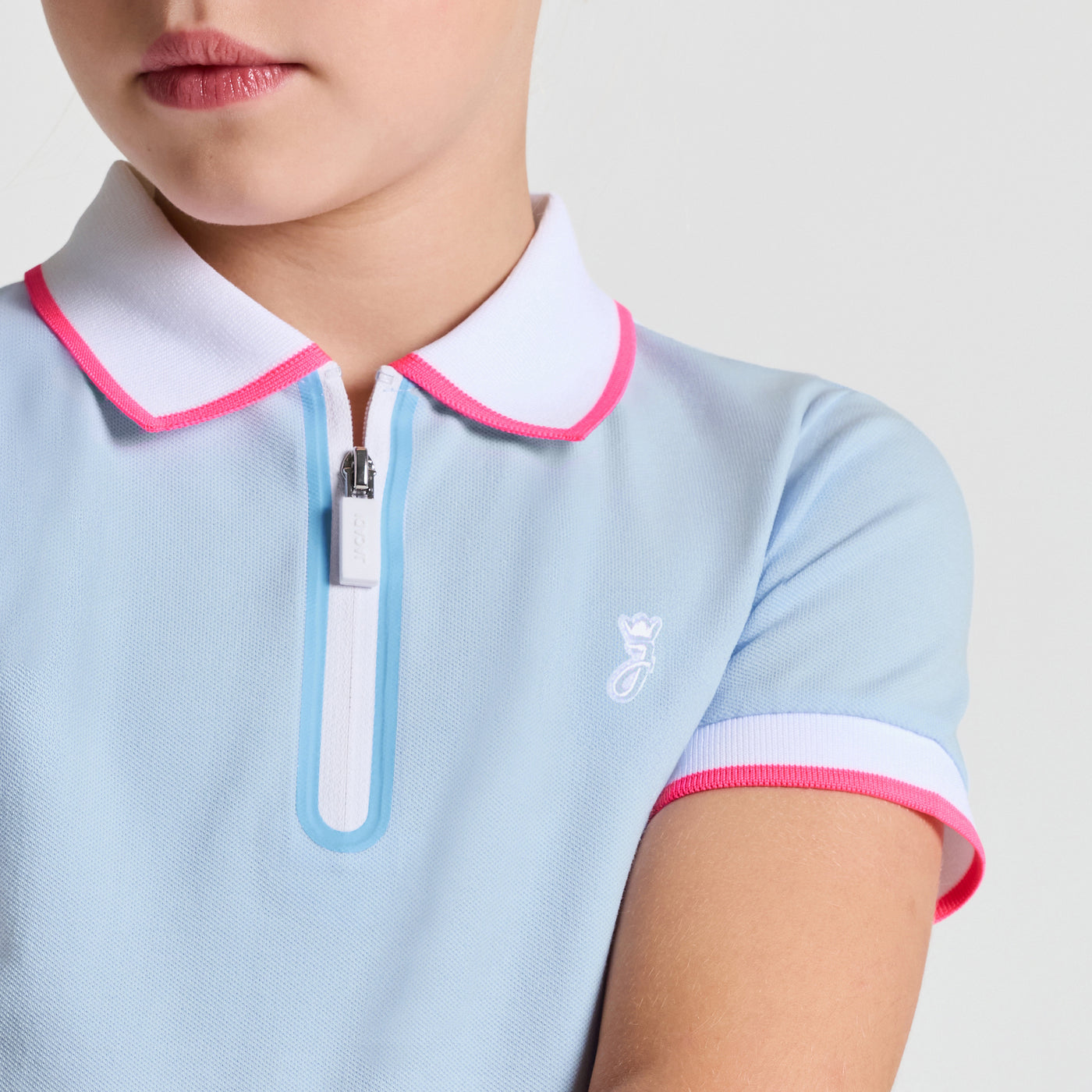 Girl short-sleeved polo shirt - nuage