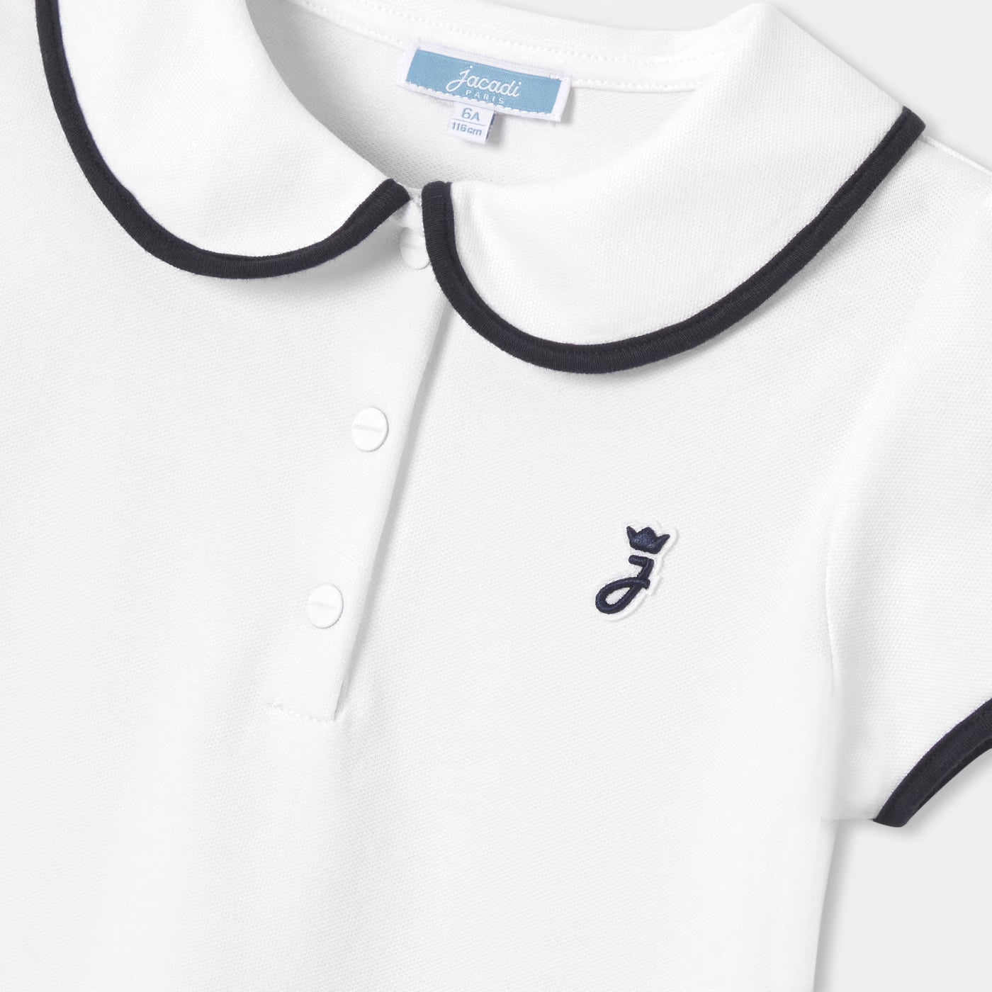 Girl short-sleeved polo shirt - blanc jacadi