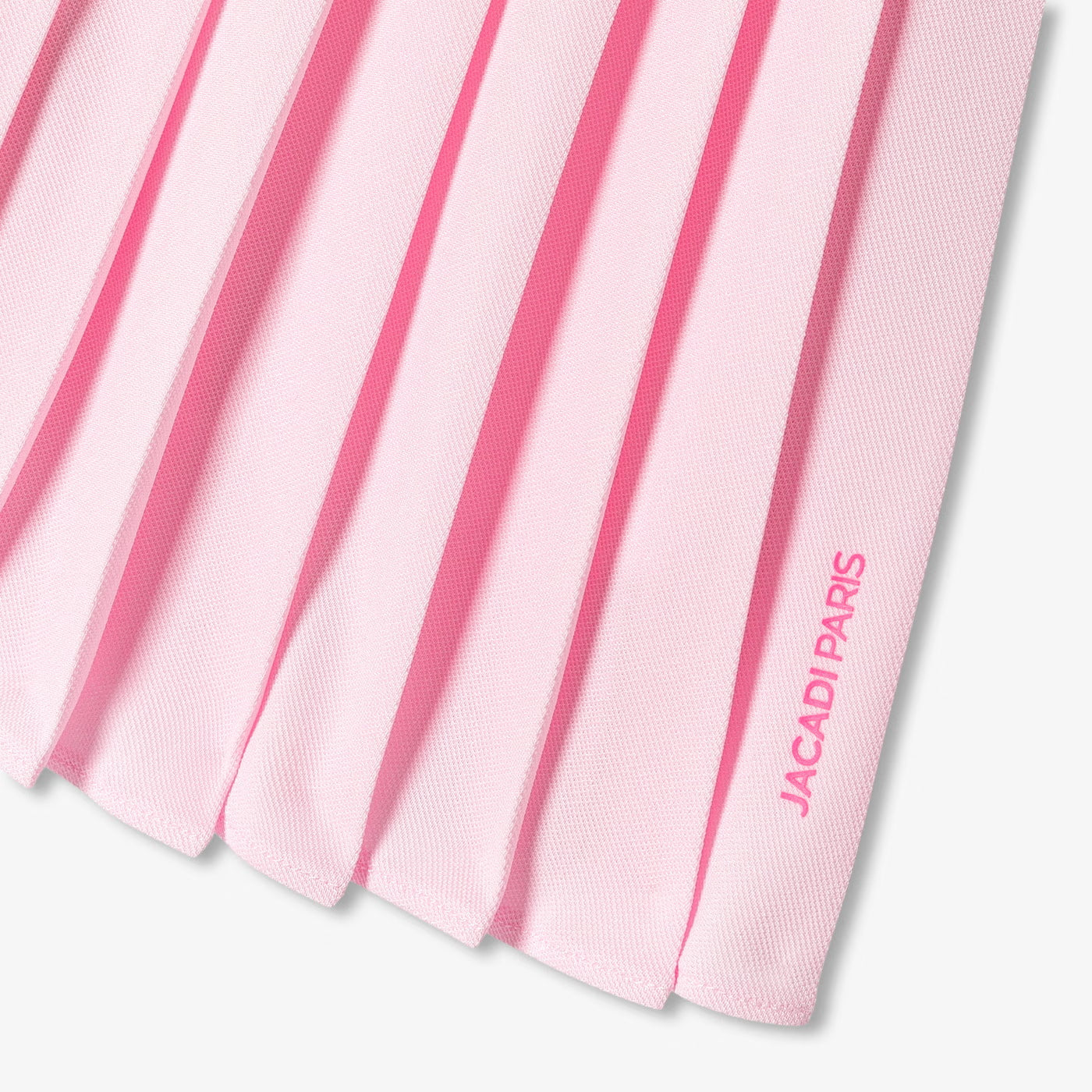 Girl piqué knit pleated skirt - rose poudre jacadi
