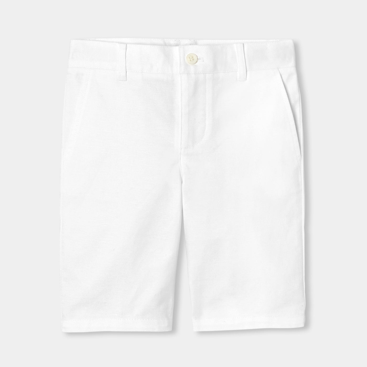 Boy cotton and linen Bermuda shorts - blanc jacadi