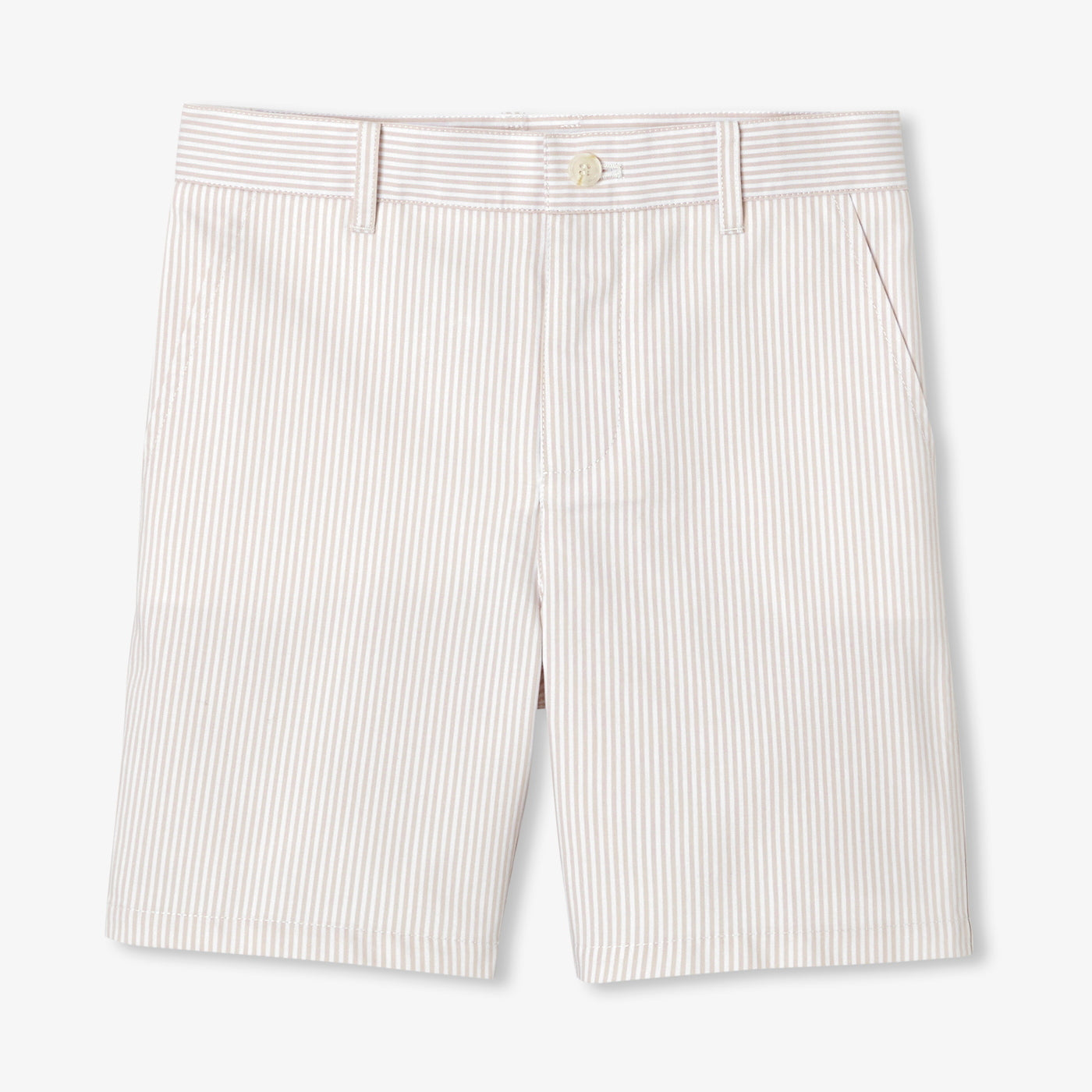 Boy striped twill Bermuda shorts - blanc/beige
