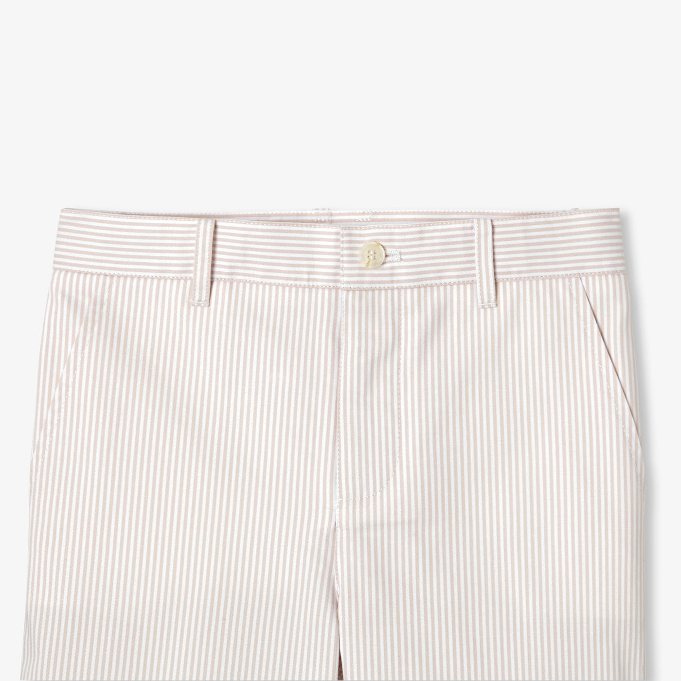 Boy striped twill Bermuda shorts - blanc/beige