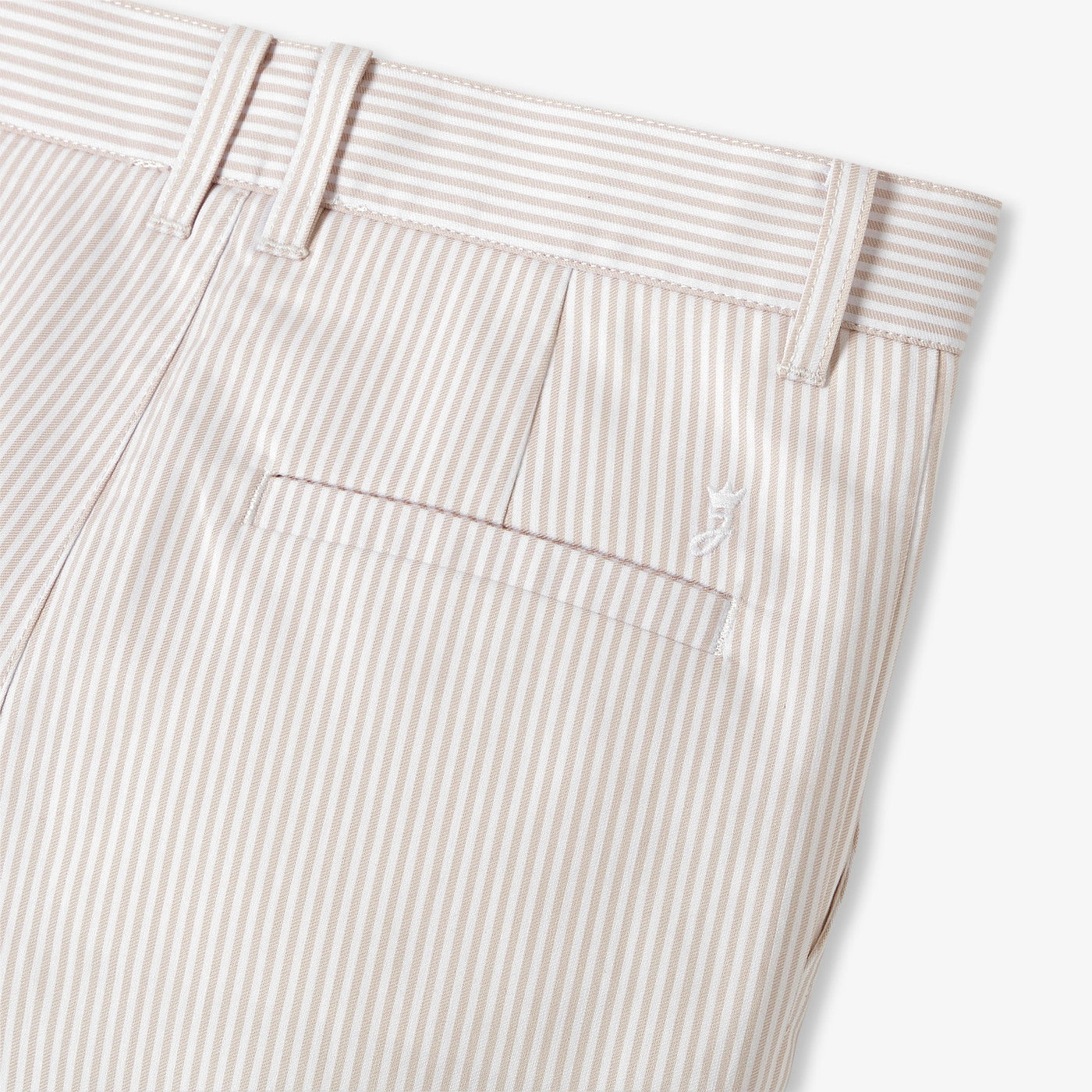 Boy striped twill Bermuda shorts - blanc/beige