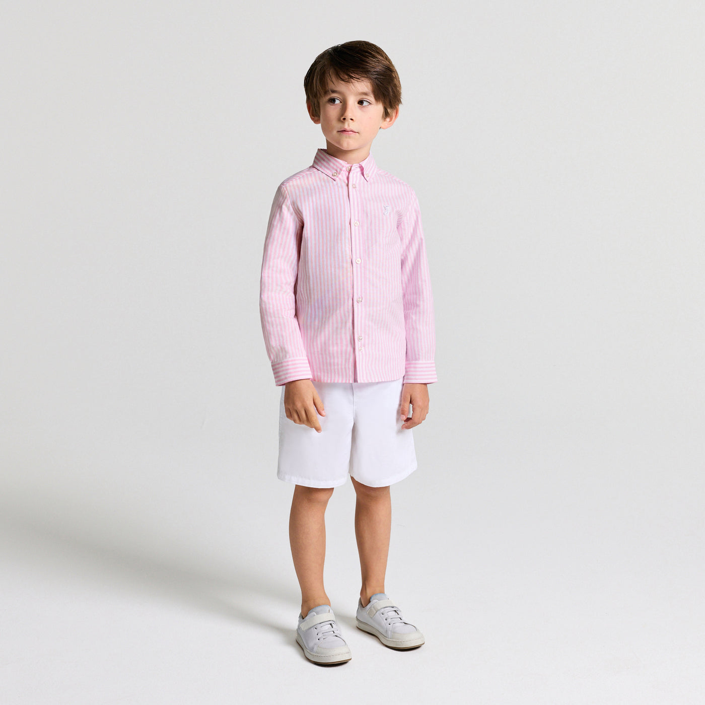 Child striped Oxford shirt - blanc/rose