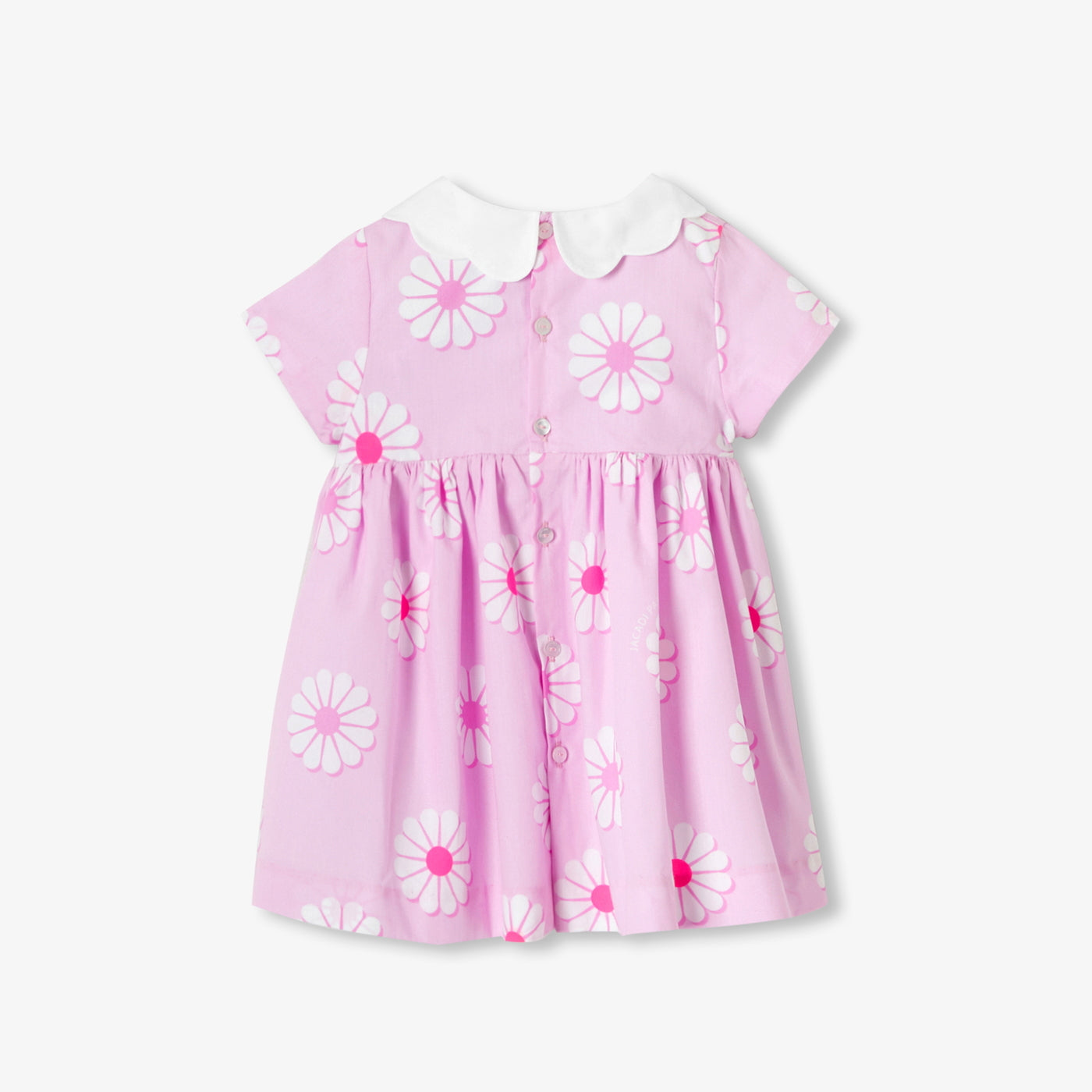 Baby girl cotton dress with floral pattern - rose/multico