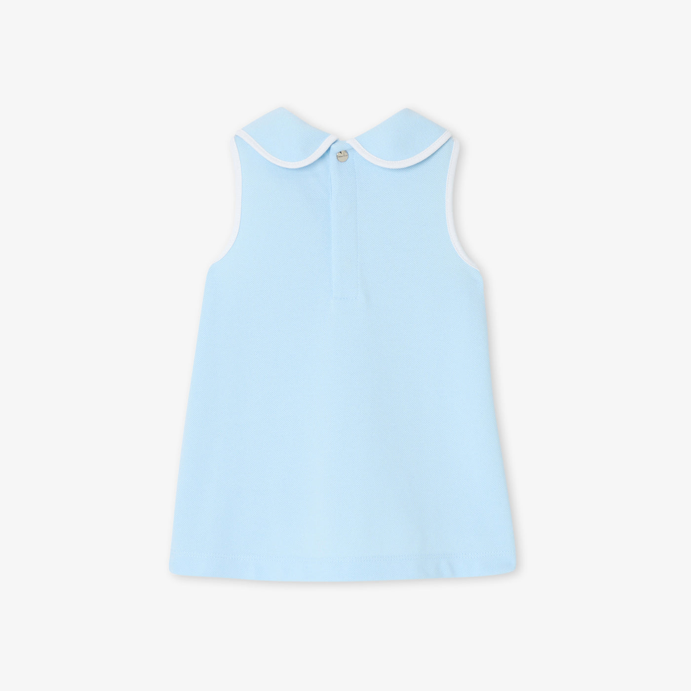Baby girl sleeveless dress in cotton piqué - nuage