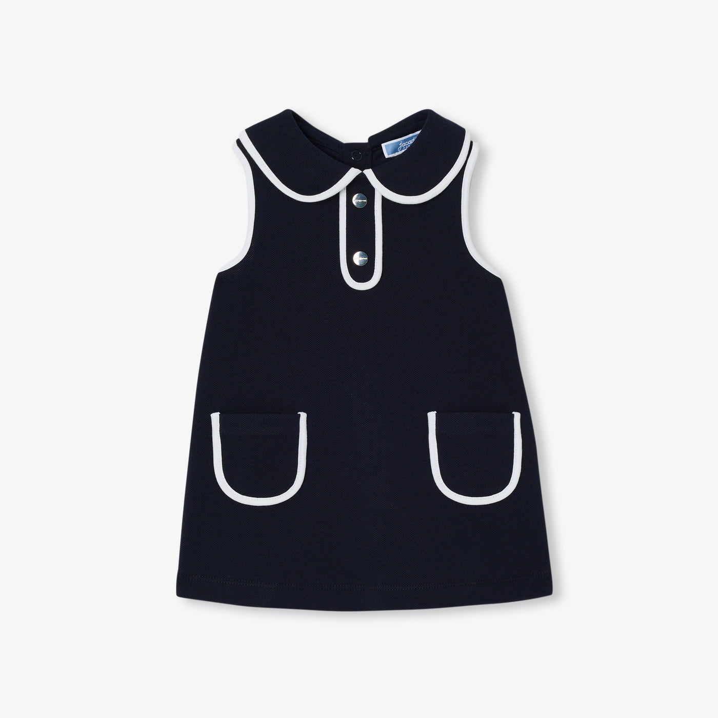 Baby girl sleeveless dress in cotton piqué - marine jacadi