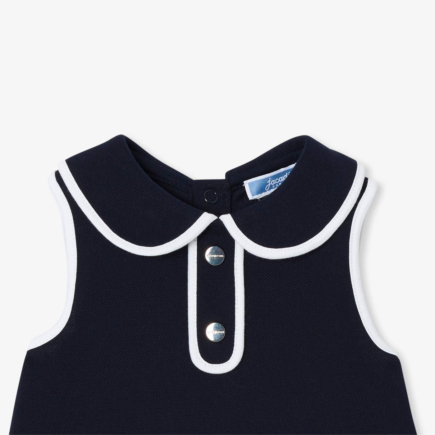 Baby girl sleeveless dress in cotton piqué - marine jacadi
