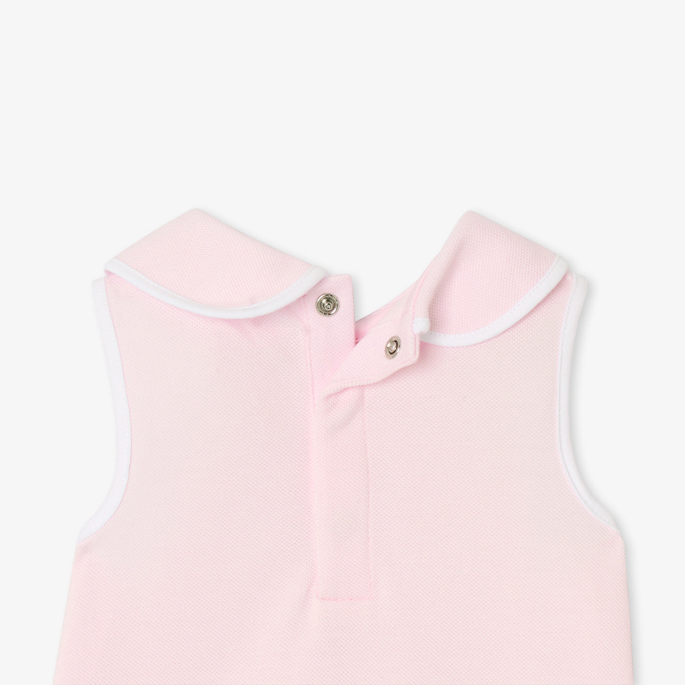Baby girl sleeveless dress in cotton piqué - rose poudre jacadi