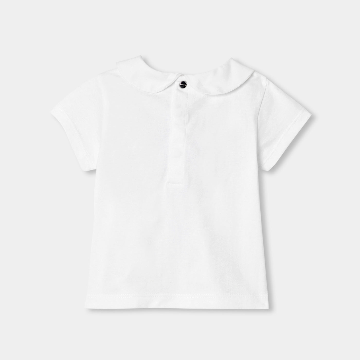 Baby girl cotton T-shirt with Peter Pan collar - blanc jacadi