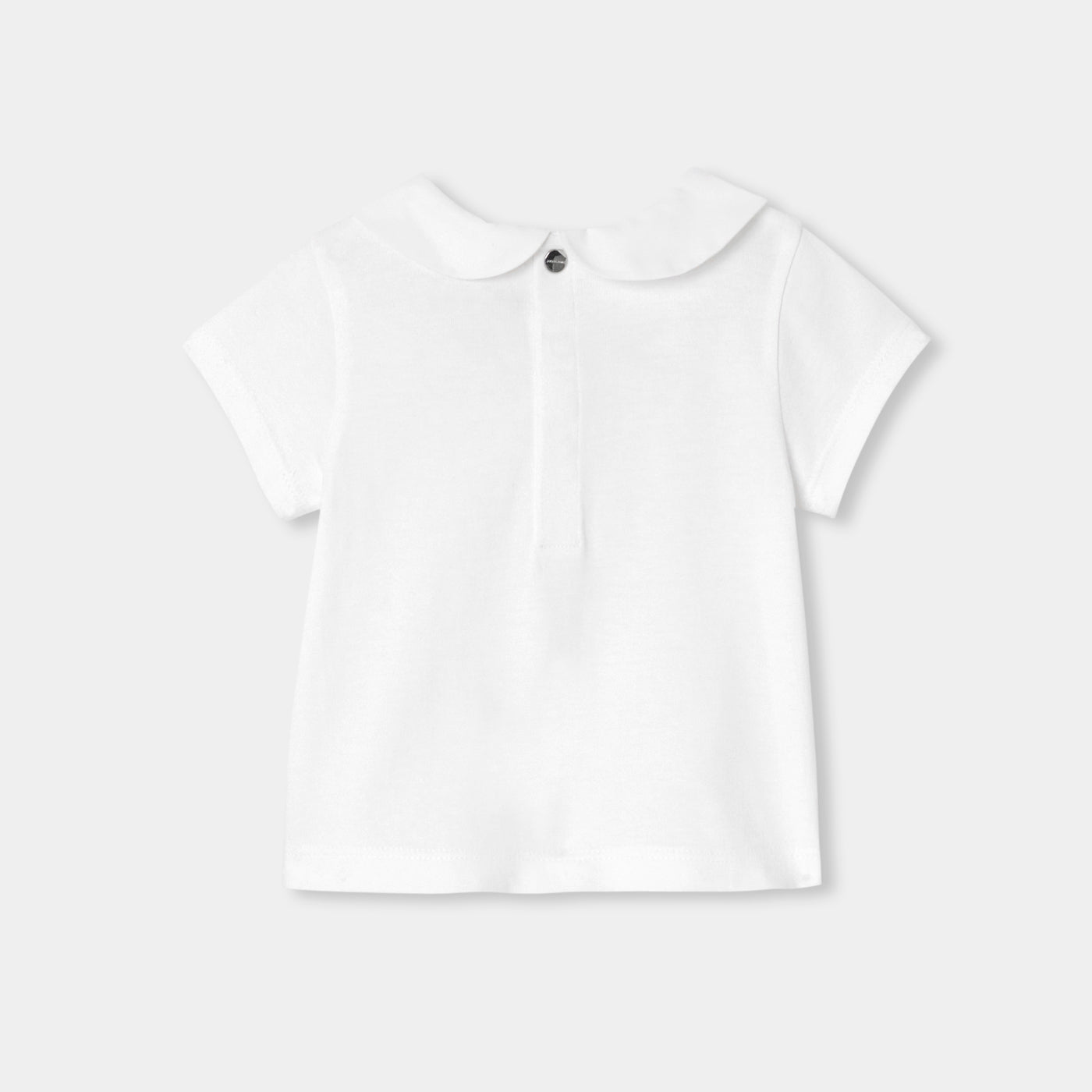 Baby girl cotton T-shirt with Peter Pan collar - blanc jacadi