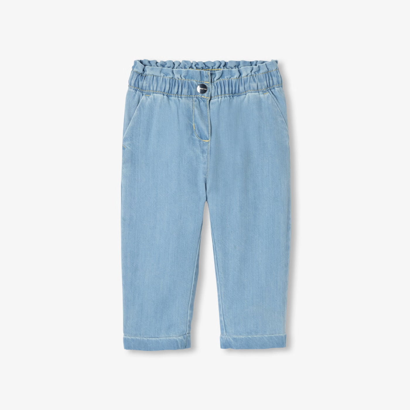 Baby girl chambray trousers - denim clair