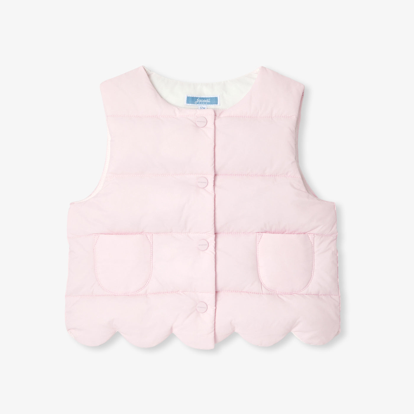 Baby girl sleeveless padded jacket - rose poudre jacadi