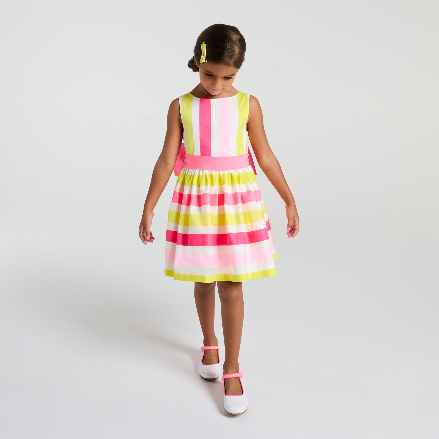 Girl ceremony dress - blanc/multico