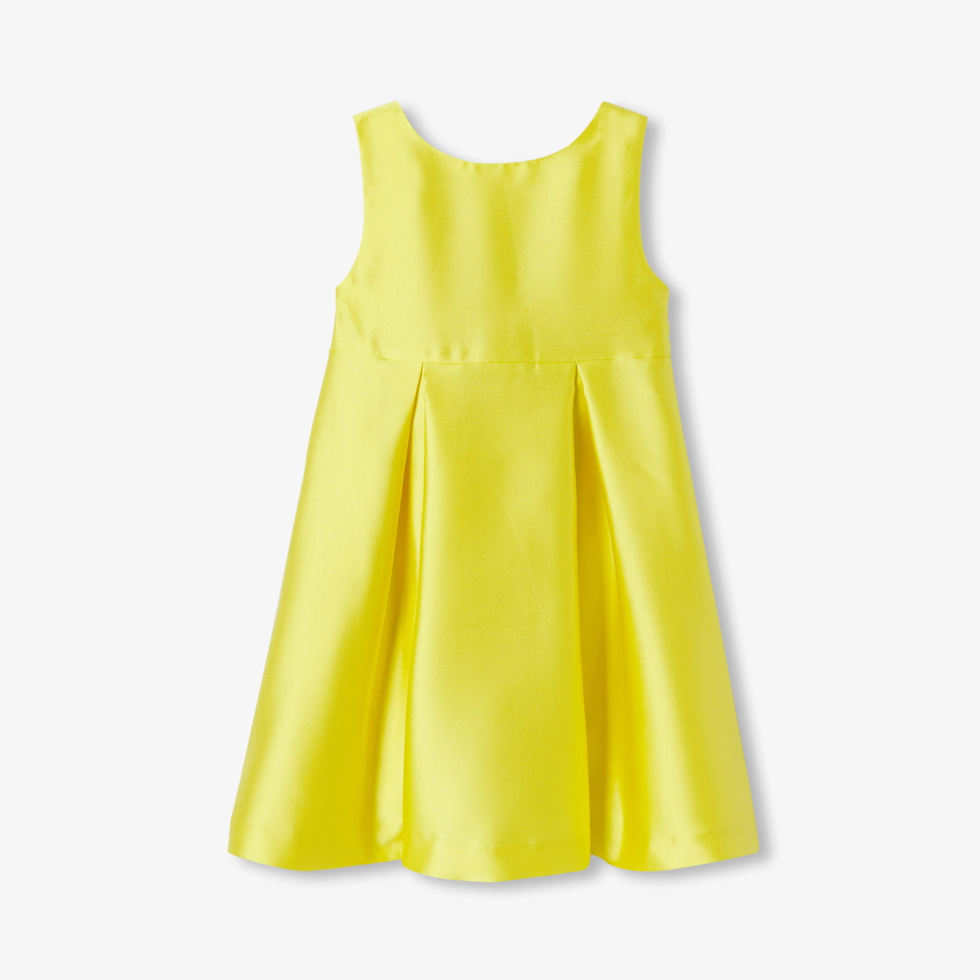 Girl ceremony dress in Mikado satin - jaune soleil