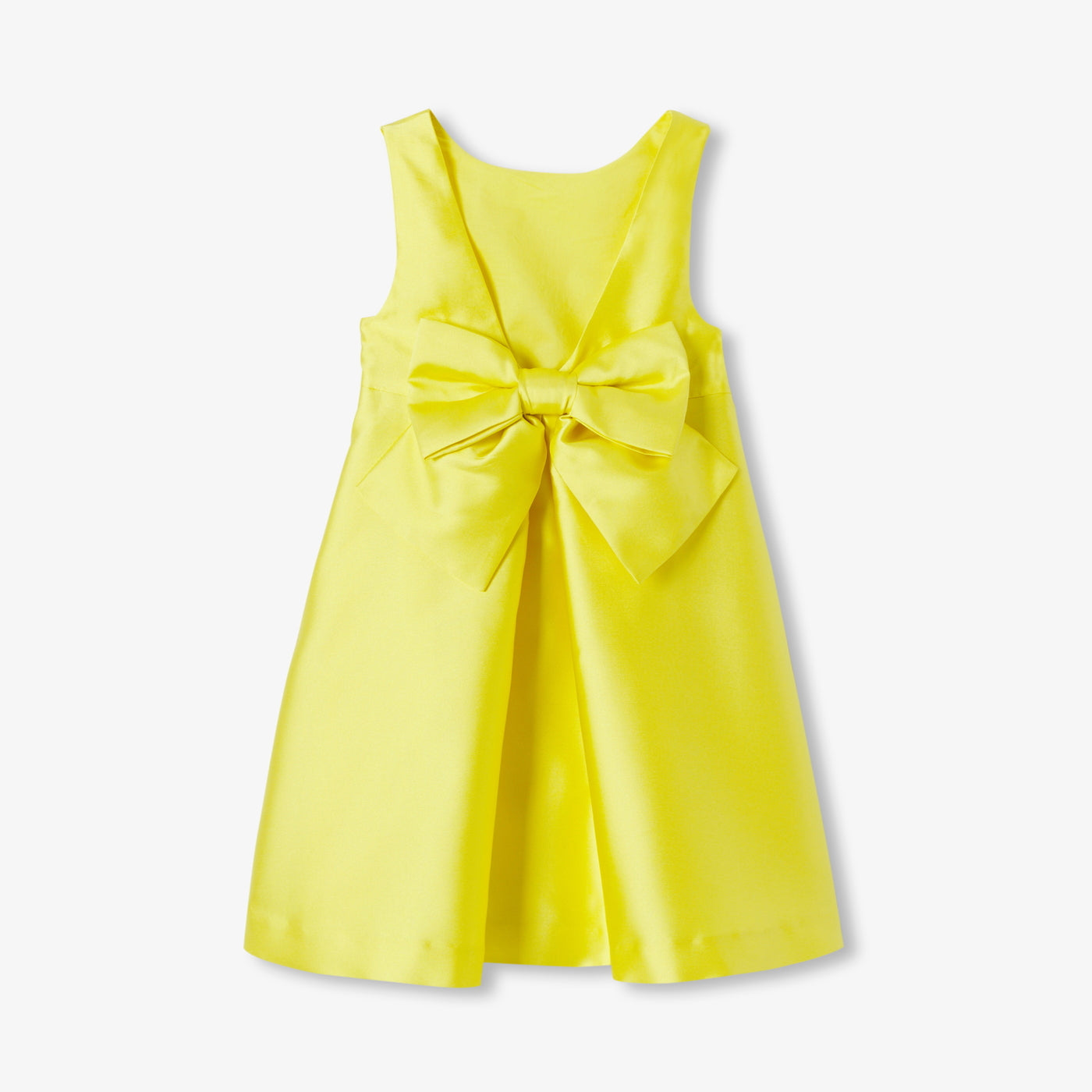 Girl ceremony dress in Mikado satin - jaune soleil