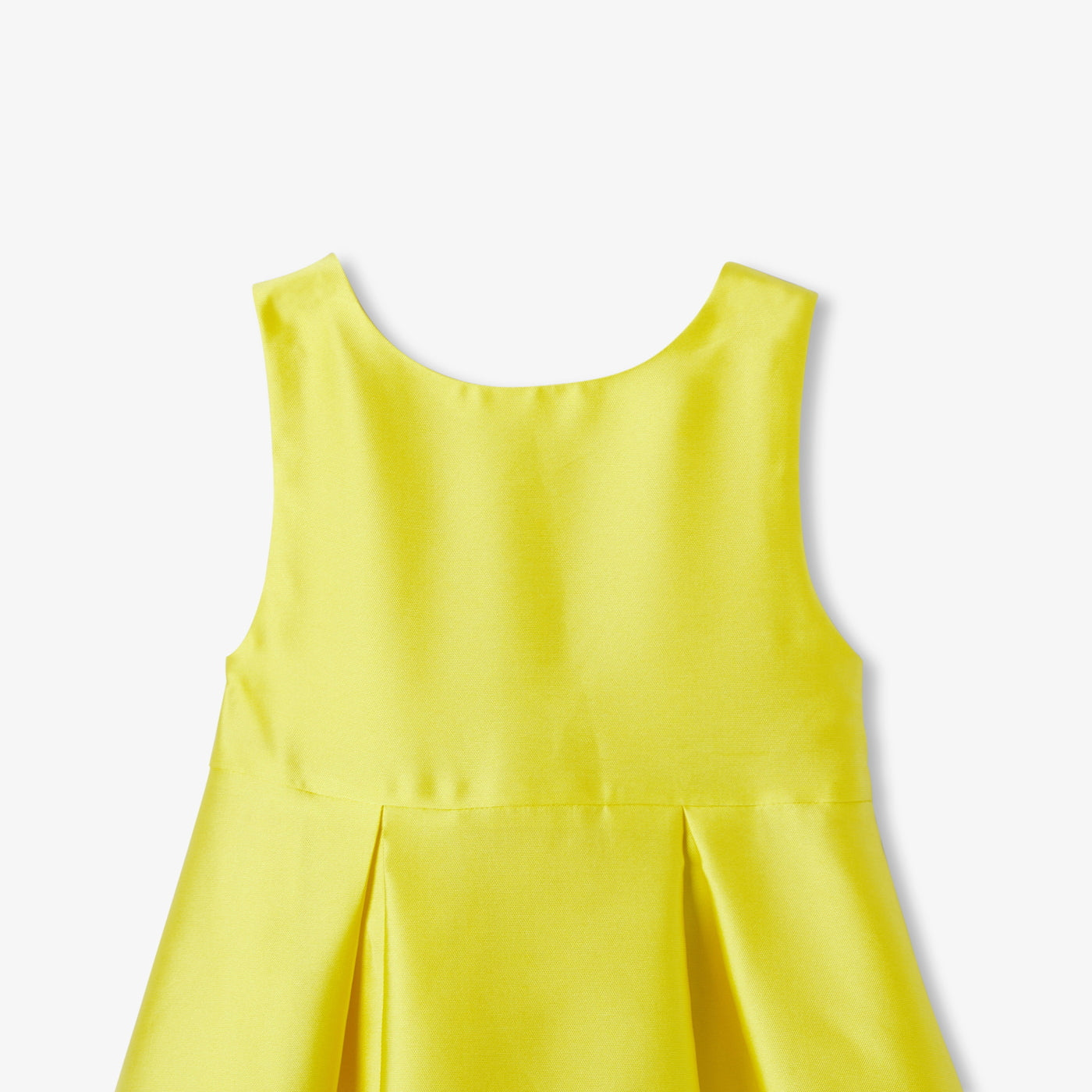Girl ceremony dress in Mikado satin - jaune soleil