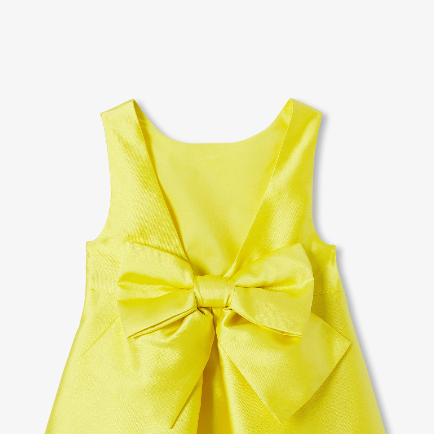 Girl ceremony dress in Mikado satin - jaune soleil
