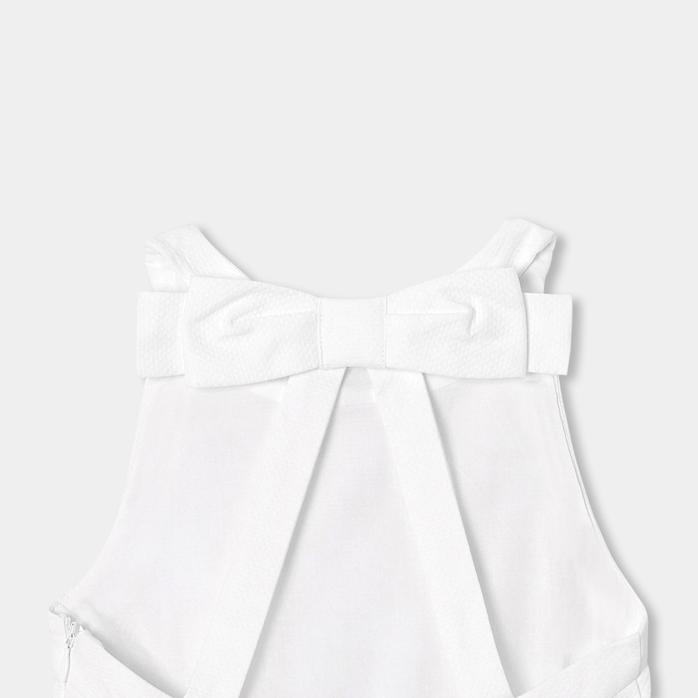 Girl ceremony dress in honeycomb cotton - ivoire