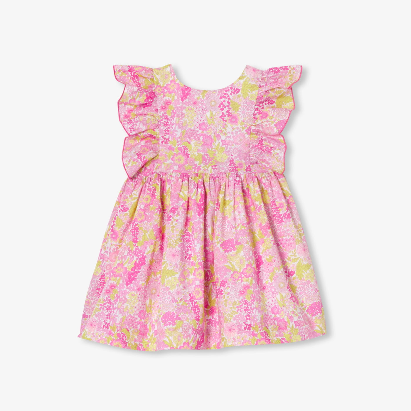Baby girl dress in Liberty fabric - blanc/multico