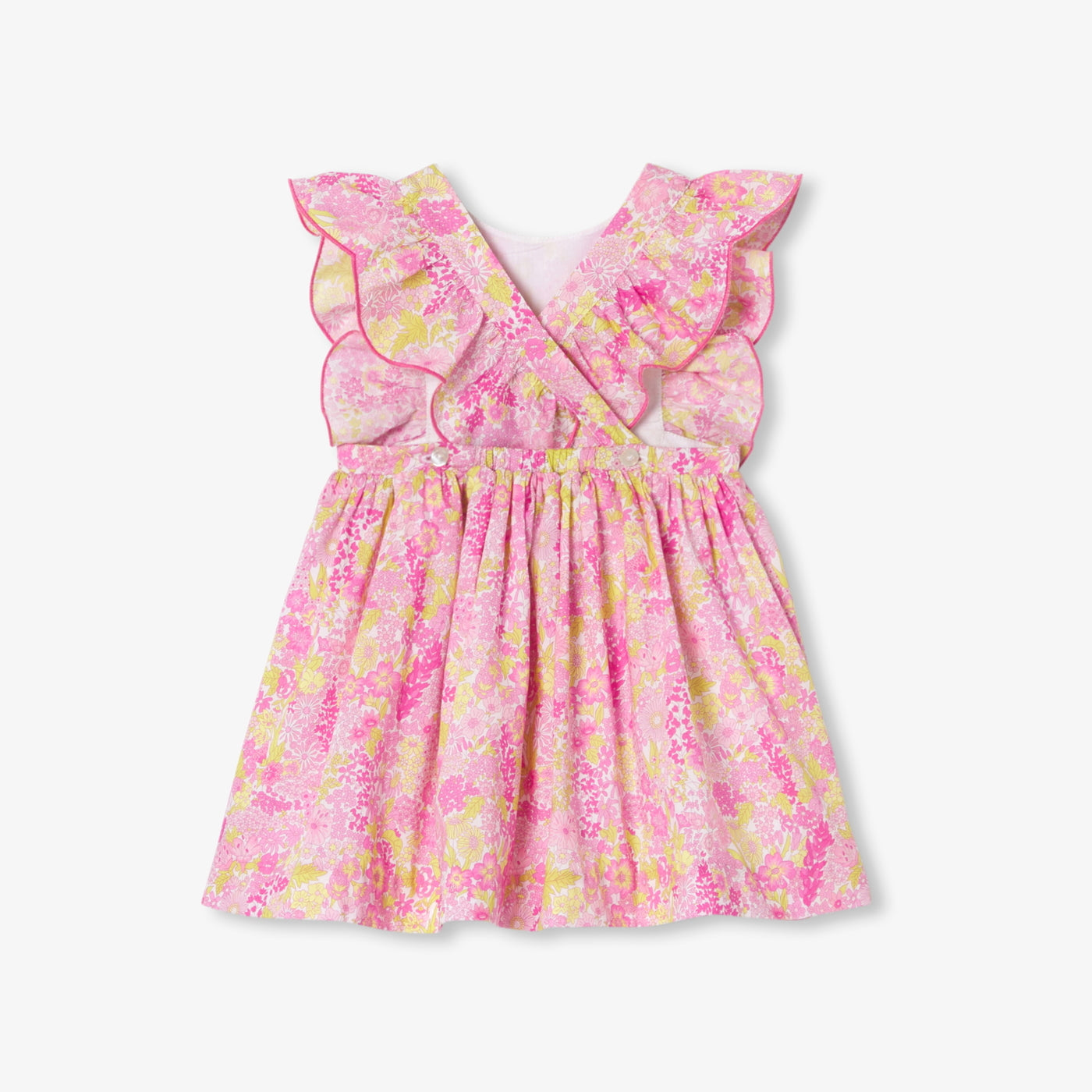Baby girl dress in Liberty fabric - blanc/multico