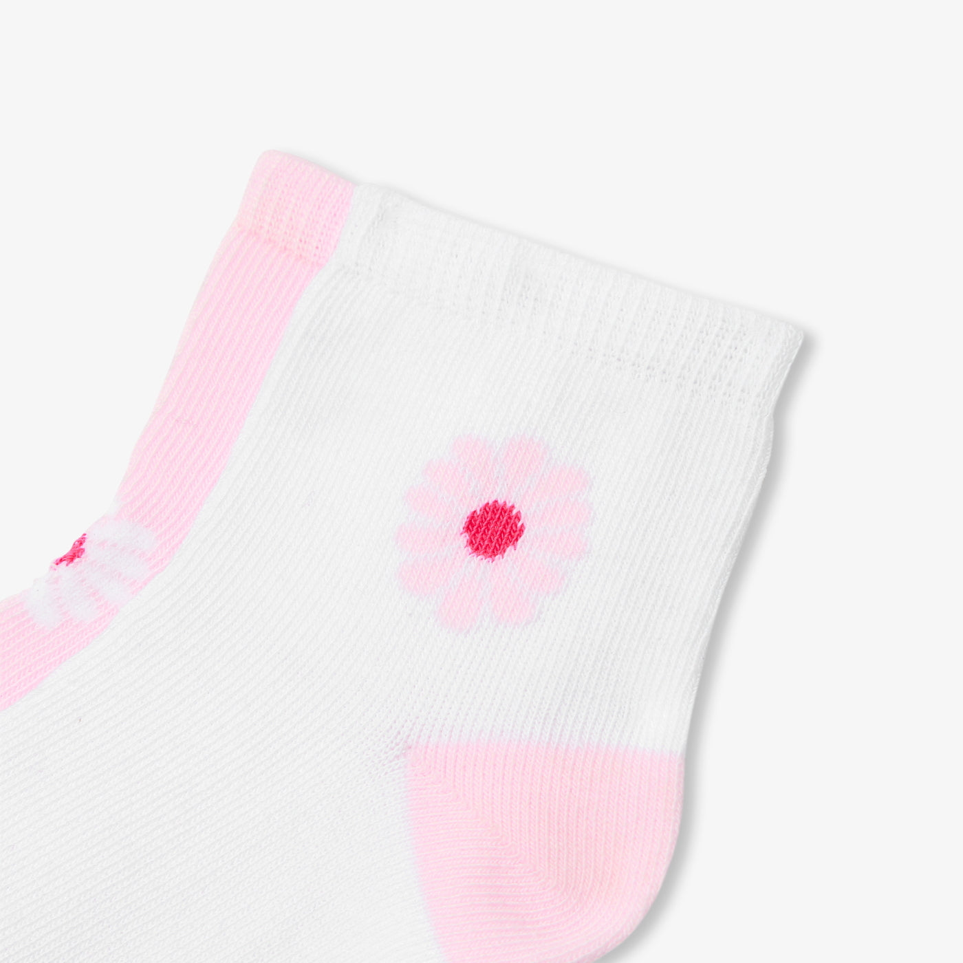 Girl pair of low-cut socks - blanc/rose
