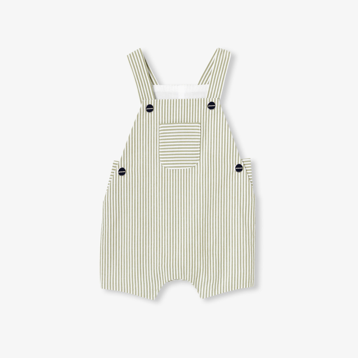Baby boy seersucker dungarees - blanc/vert