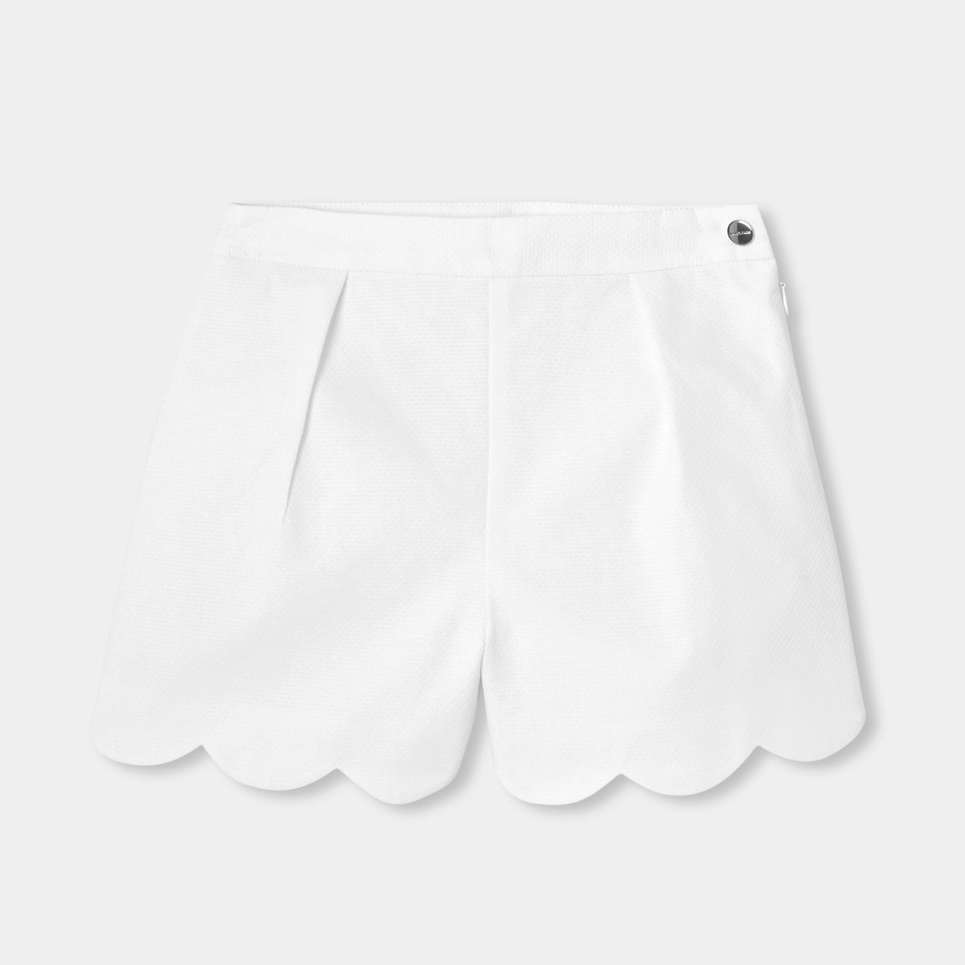 Girl cotton piqué ceremony shorts - ivoire