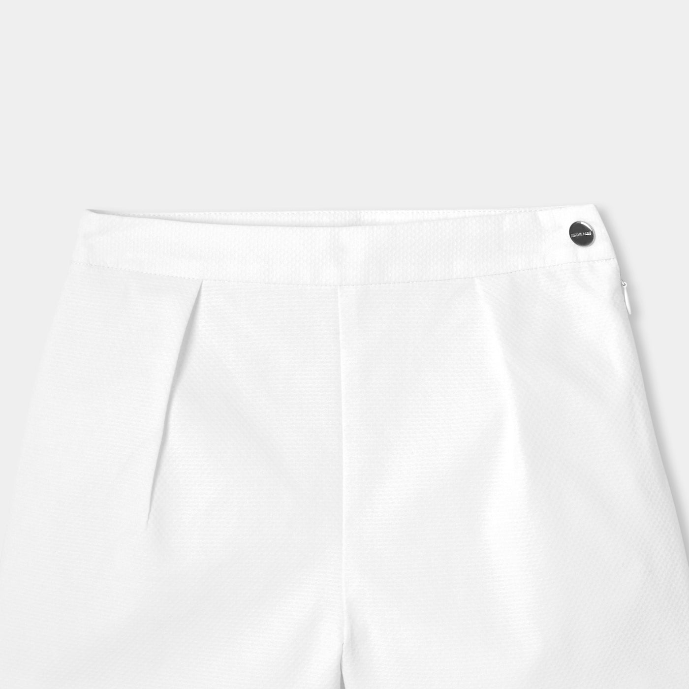 Girl cotton piqué ceremony shorts - ivoire
