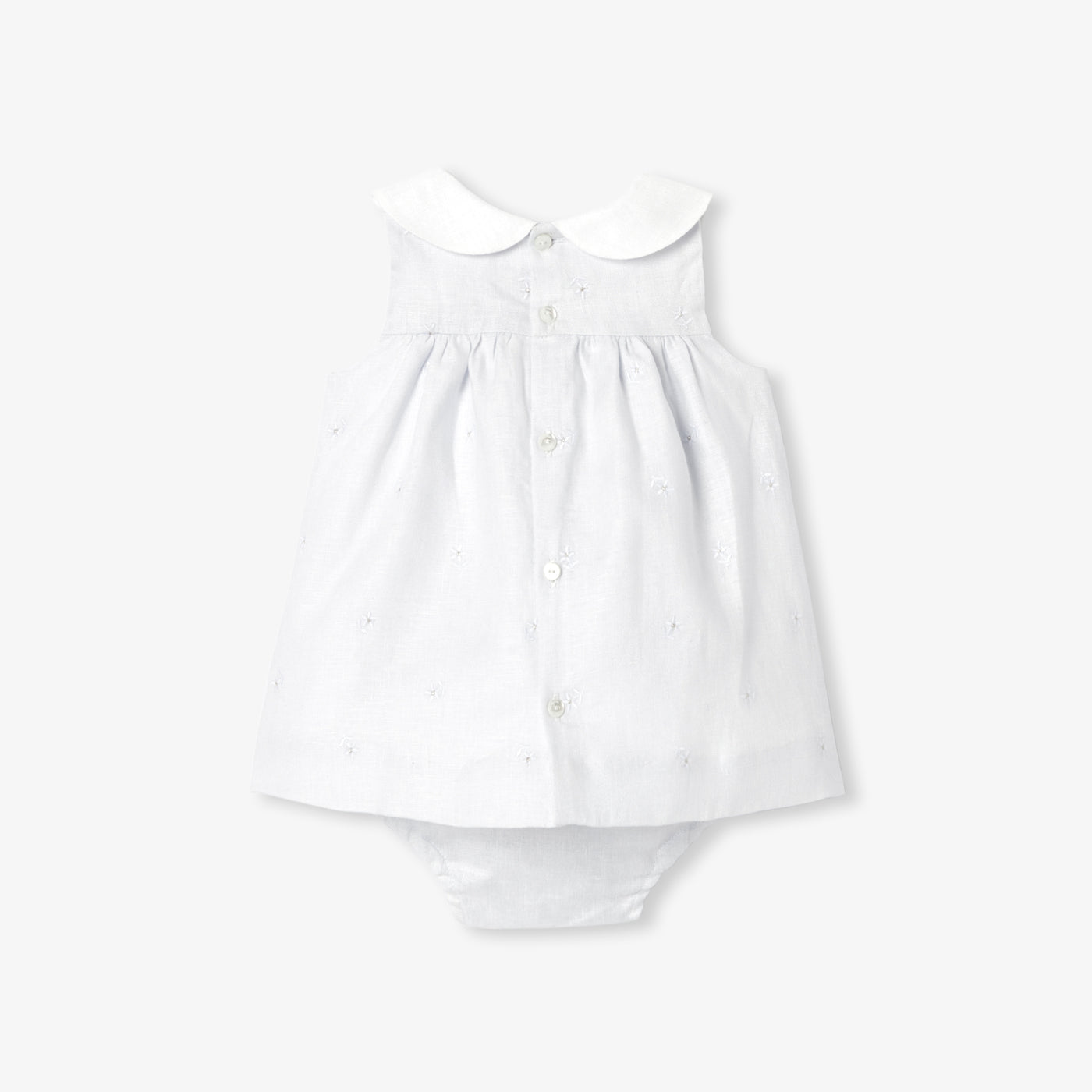Baby girl dress in linen - gris/multico