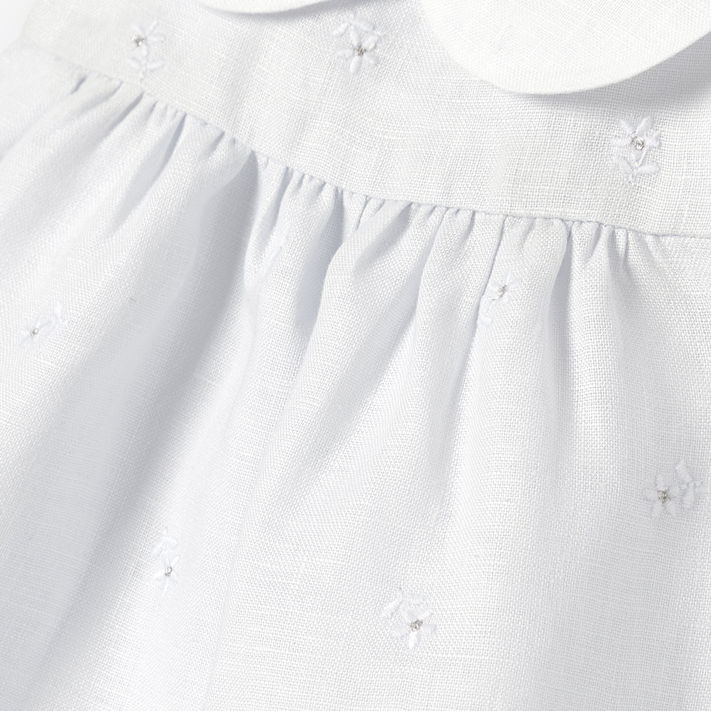 Baby girl dress in linen - gris/multico